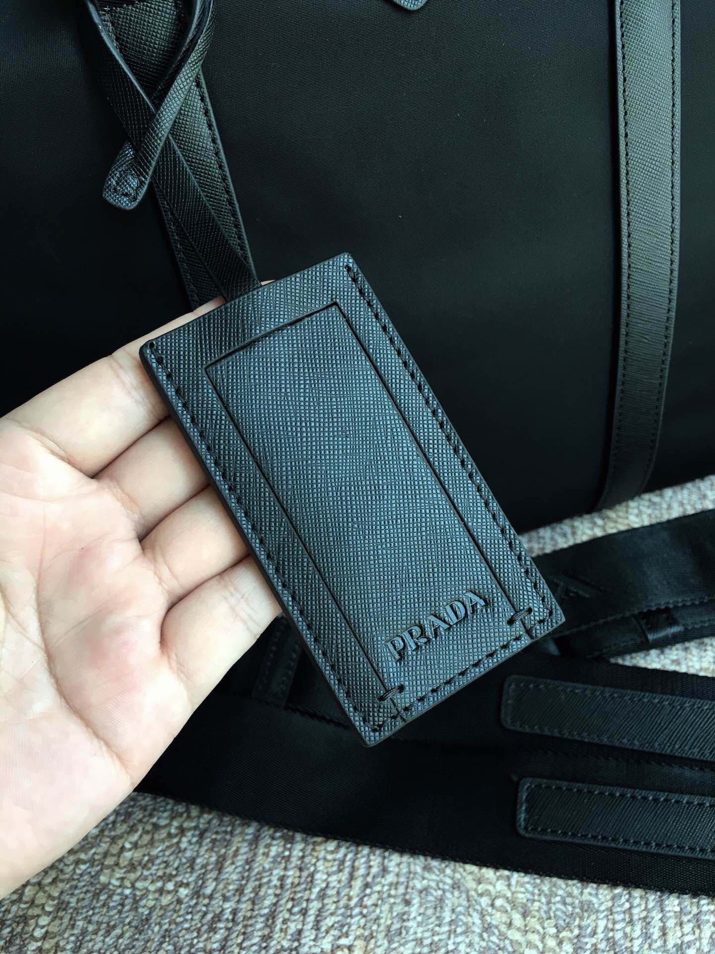 C6978 【PRADA】New model launched💗💗💗 High-quality original items 201. The latest nylon briefcase by Prada, 2VE871, uses factory-made parachute material. Features a new black real titanium zipper and cross-stitched leather trim imported from Italy. Soft text — image 6
