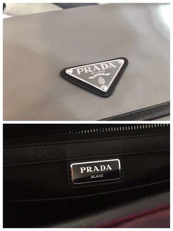 C7014 🎉New Color 🎉2VD769B🎉Original product 👍👍 This nylon flap handbag features classic Saffiano leather trim, two side-opening closures, and a distinctive triangular metal logo, showcasing a fashionable design. It’s made of imported nylon and Saffiano lea — image 8