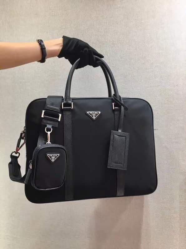 C6977 🎉 Upgradeable case 🎉 2VE871 briefcase 🎉 Made from imported Saffiano cross-stitched leather and nylon material. It features a detachable, adjustable nylon strap, allowing it to be carried in both hands – making it very stylish. What’s great is that t — image 1