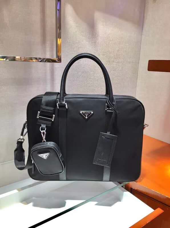 C6977 🎉 Upgradeable case 🎉 2VE871 briefcase 🎉 Made from imported Saffiano cross-stitched leather and nylon material. It features a detachable, adjustable nylon strap, allowing it to be carried in both hands – making it very stylish. What’s great is that t — image 2