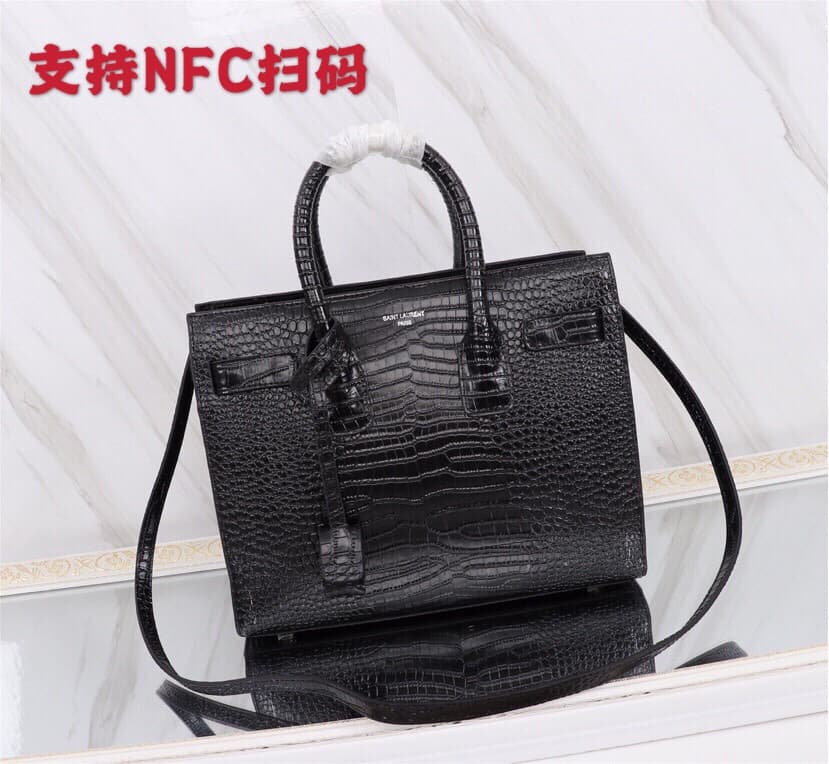 C8763 ✨ Small crocodile pattern🌴🌴🌴 Super popular accordion bag[Strong]💧💧 High quality to win customers👑 YSL Saint Laurent 🐊 Features imported crocodile pattern🐊 Code: 7107. Original hardware🐊 Whether it’s the leather material, hardware components, stitchi — image 1