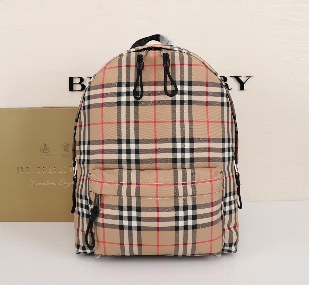 C8 🔥🔥 B家3986 shoulder bag, decorated with vintage/retro pattern, featuring smooth leather trim, [Rose] shoulder straps adorned with Burber*y letteric knitted logo. Dimensions: 30.5×14.5×42.5cm — image 2