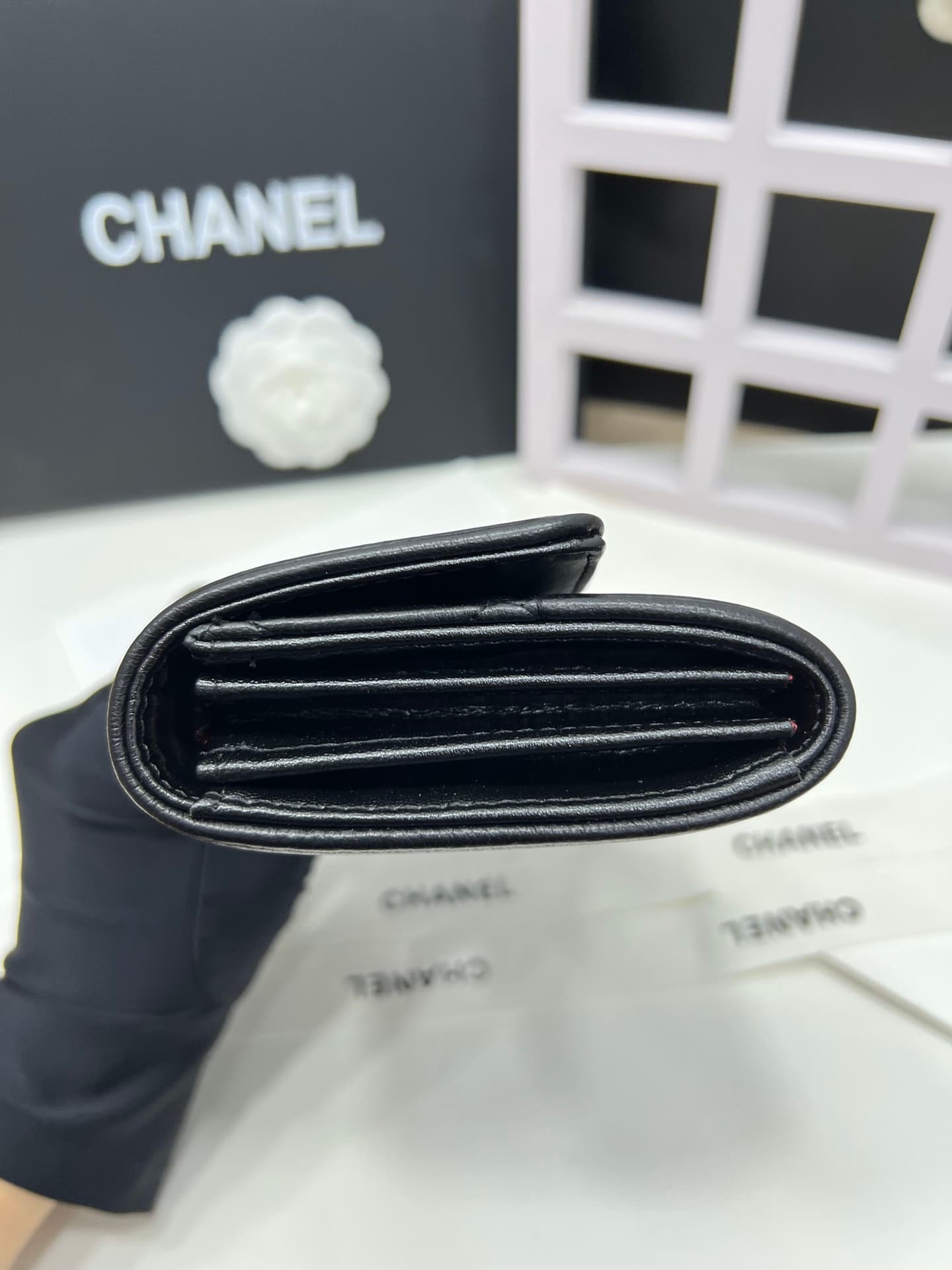 C370 Upgraded version 💋 Leboy collection: small granular ball-textured cowhide and sheepskin material, gold and silver buttons. Chanel 🆕 new colors. A zipper-pull long wallet.[得意][得意] High-quality original items: delicate locks, exquisite stitching. 8 zip — image 5