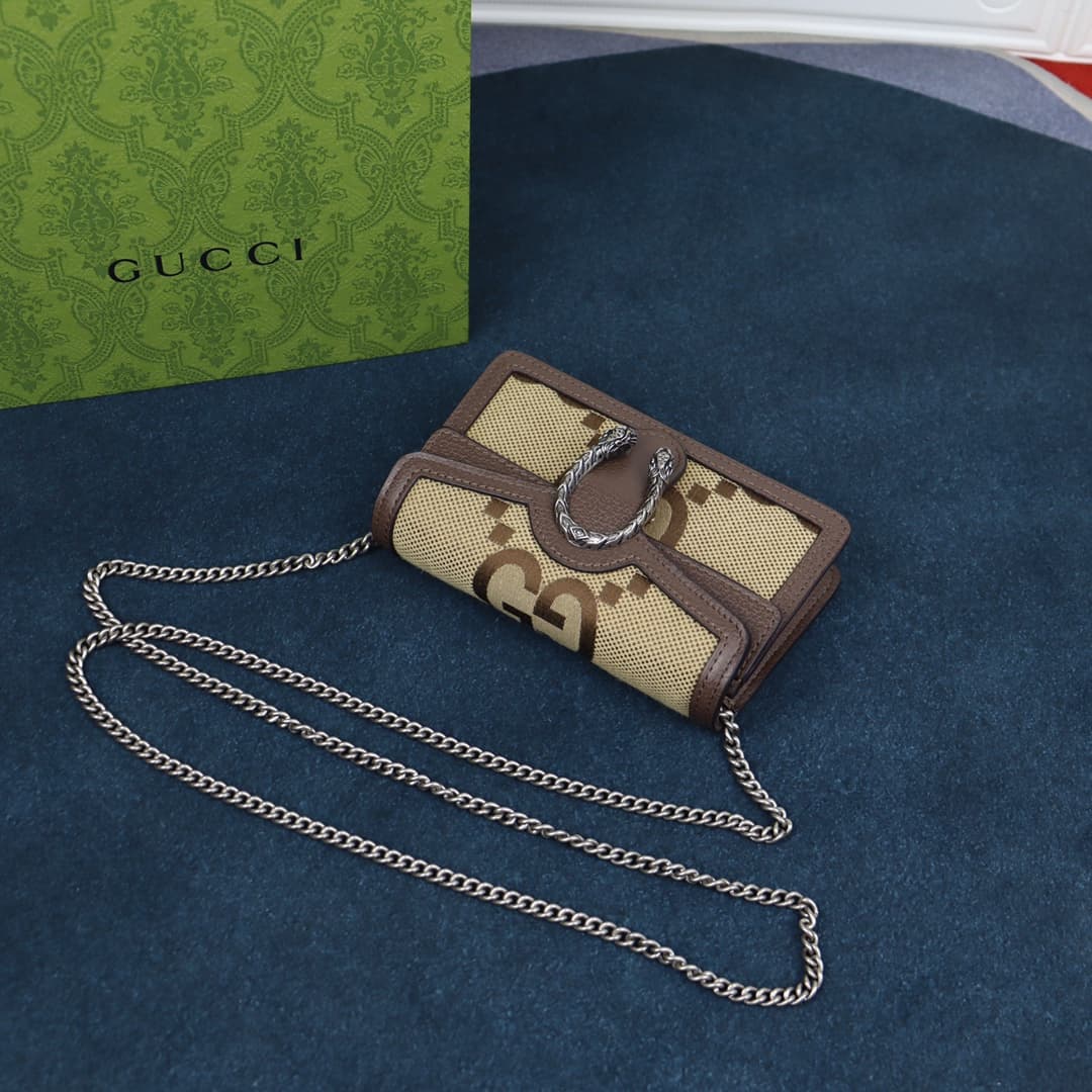 C4040 ❤️Dionysus Collection GG chain strap wallet‼️In the new “Gucci Love March” collection, the GG Supreme canvas features a classic blue and beige combination, preserving the historical significance of this material. The canvas, which has a low environm — image 5