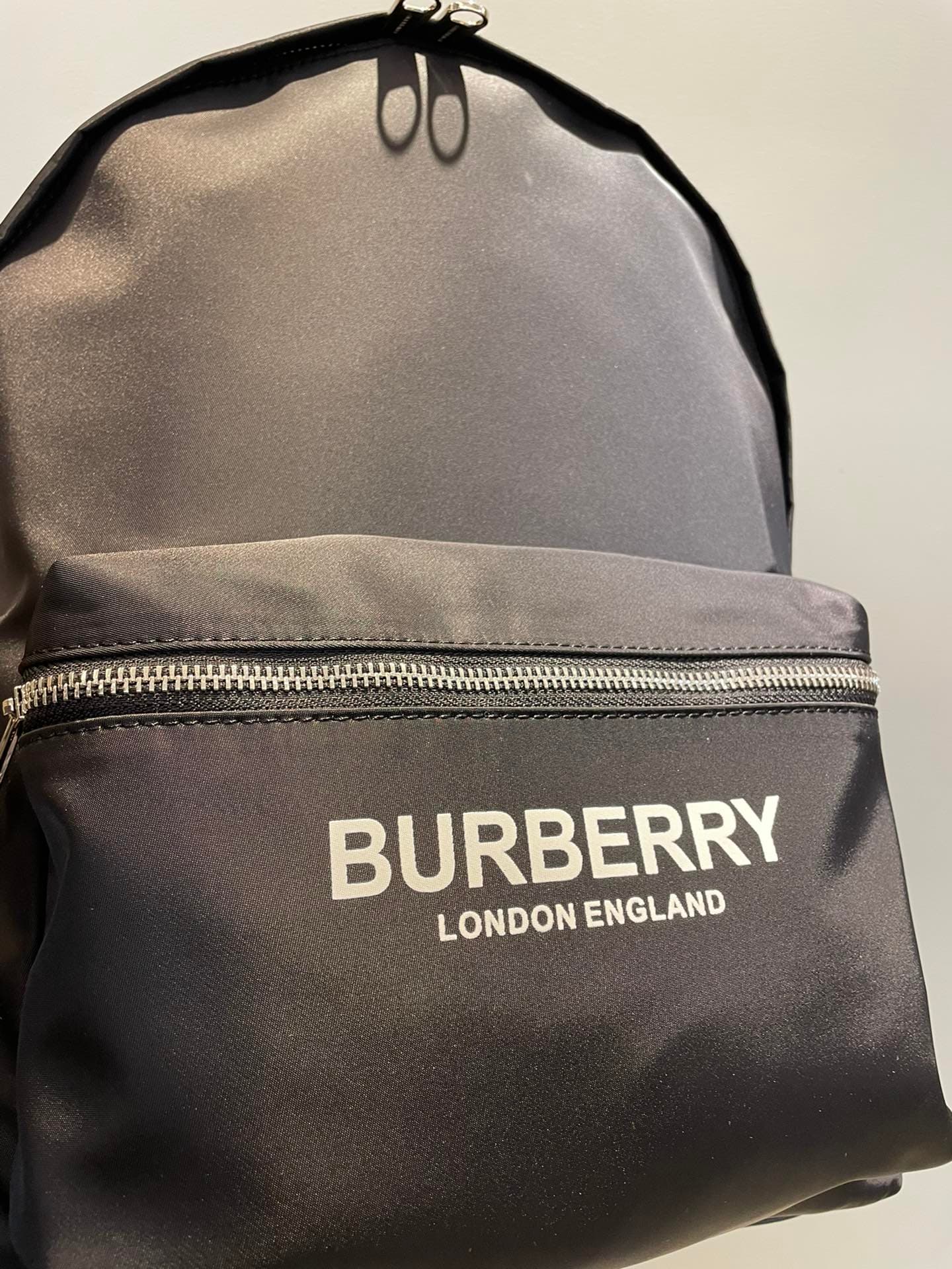 C9 Burberry New Vintage/retro Nylon Backpack with Upgraded Brand Logo, Smooth Leather Edging, and Burberry Letter Embroidered Micro-Logo on Shoulders. Knockdown Part Made of Calf Skin, Bi-directional Zipper, Shiny Metal Accents, Washing Label Consistent!  — image 3