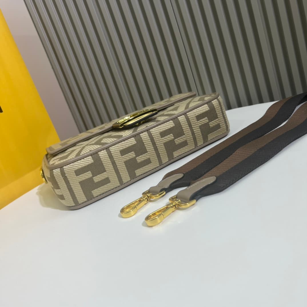 C2938 2022 Fendi Bag with Lamination Leather – a truly stylish item for summer. It features colorful rainbow🌈F embroidery. This Fendi Baguette pattern bag is definitely a must-have fashion item this summer! It looks great when worn; it’s also very popular — image 4