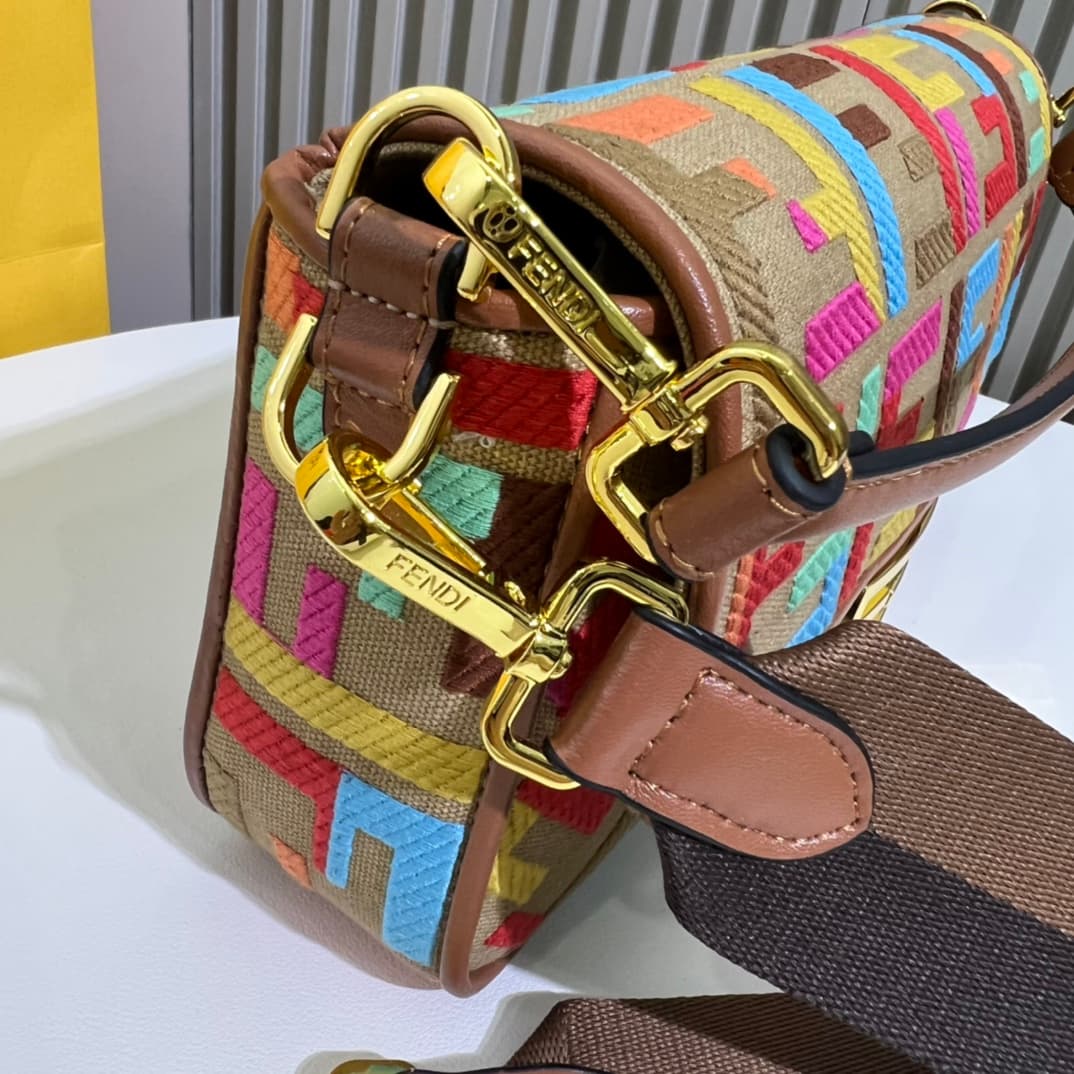 C2983 2022 Fendi Baguette: A truly summer-themed item; colorful rainbow🌈F embroidery. This Fendi Baguette bag is definitely a trendy item for this summer! It looks great, and it’s often seen on people’s bodies – perfect for adding style. It’s very lightwe — image 6