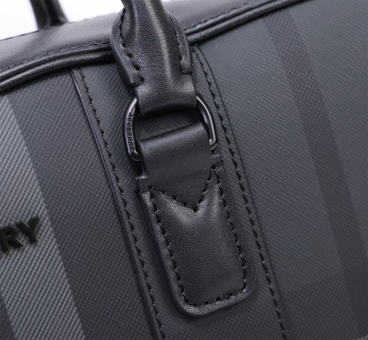 C8231 -B brand’s latest briefcase is crafted from checked and Italian tanned leather, with a branded logo design. It can be carried in a handheld format, or using detachable straps for shoulder carrying. At least 30% of the materials used in this product  — image 4