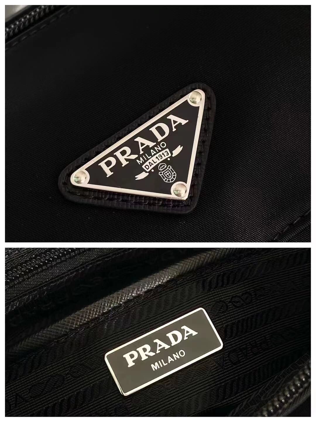 C6962 Batch 🆕🆕 Popular 1BD994 model with small pockets. It’s original product 🤙🤙. Made of imported nylon material and Saffiano leather trim. Adjustable fabric shoulder strap, stainless steel accessories, triangular enamel logo plate, zipper and buckle clo — image 8