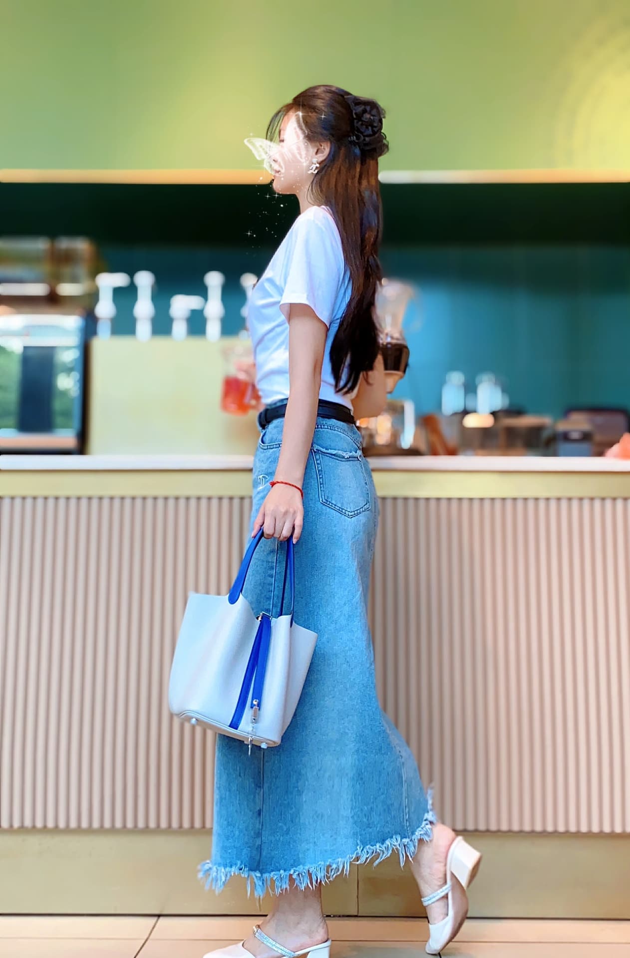 C4847 - 22Cm Upper body pearl gray/neon blue💙 — image 6