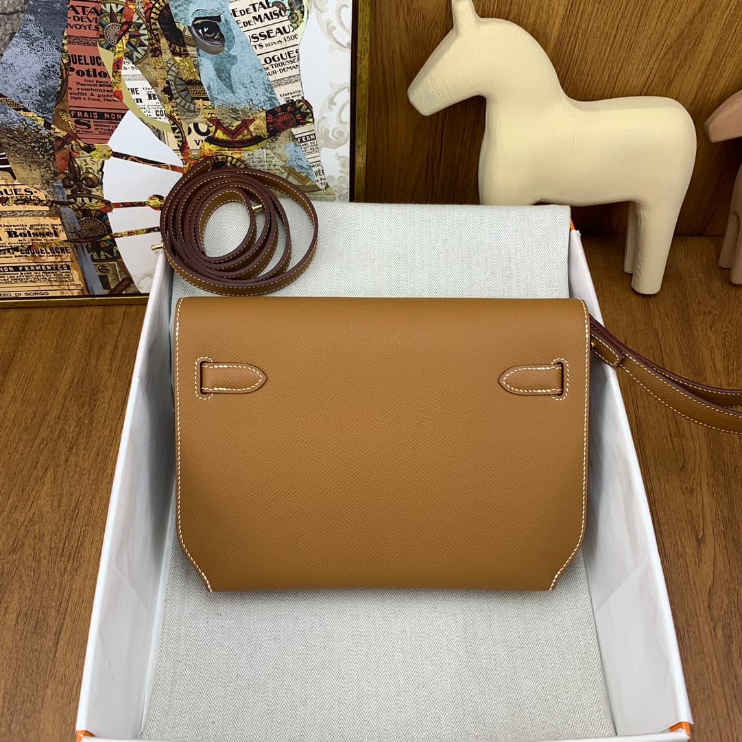 C4872 Kelly Depeches 25cm Epsom leather 37 golden brown, gold buckle — image 2