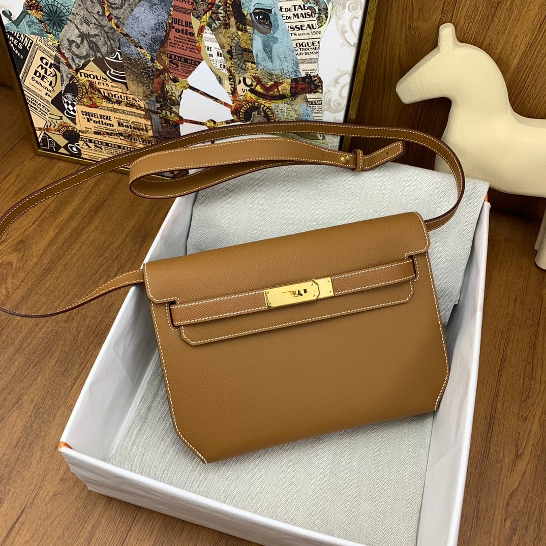 C4872 Kelly Depeches 25cm Epsom leather 37 golden brown, gold buckle — image 3