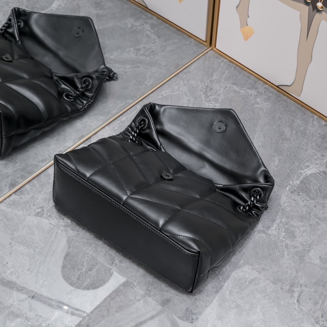 C8612 【New】LOULOU PUFFER quilting lambskin bag, made of lambskin with 100% quality. The material is soft and delicate, giving a feeling like being wrapped in clouds ☁️. The classic Y brand logo, chains, and fastenings are all crafted from silver-plated me — image 7