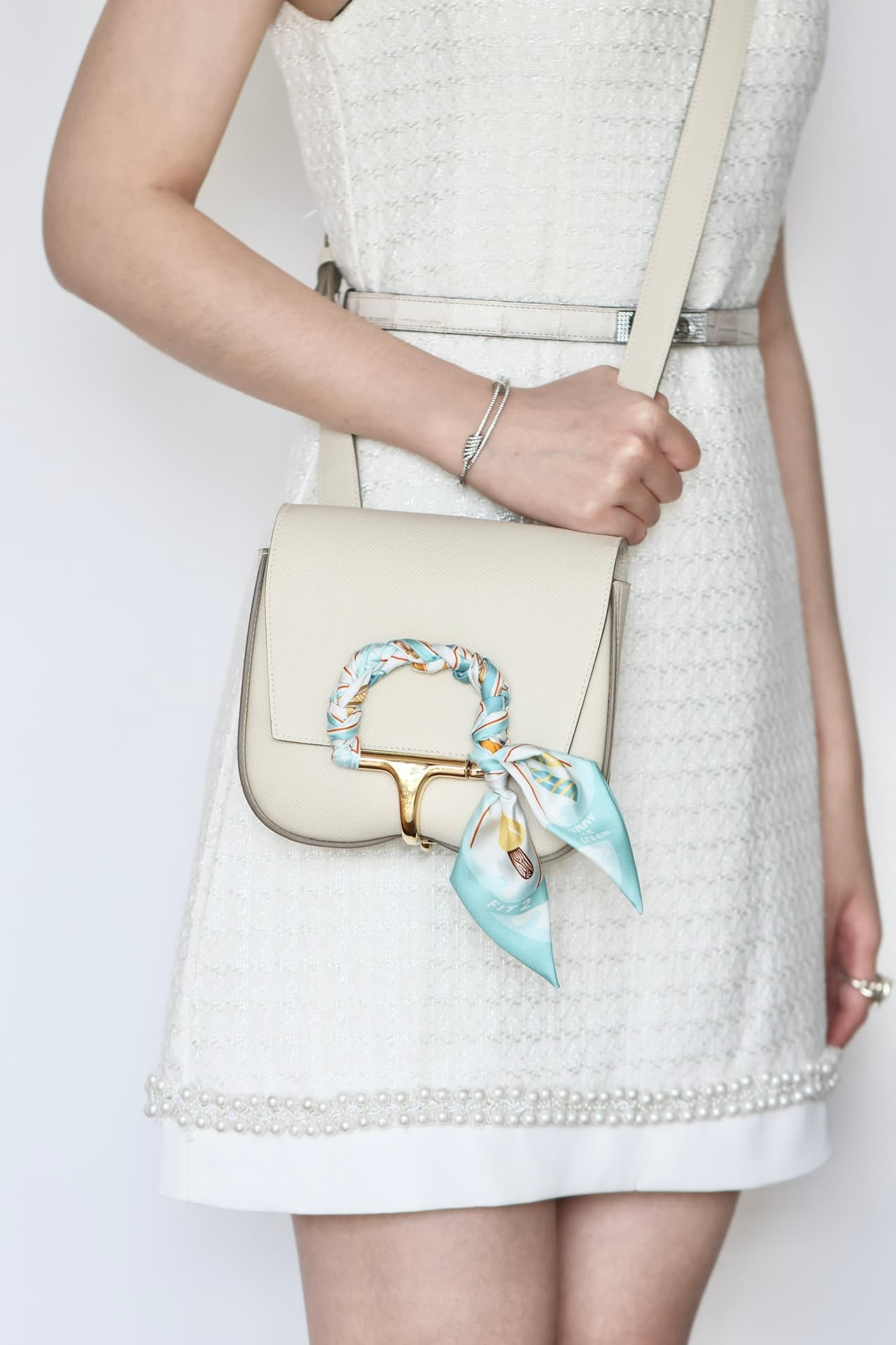 C4852 #mini Della/epsom/ Milk Shake White/Silver Clasp/Meitu# — image 4