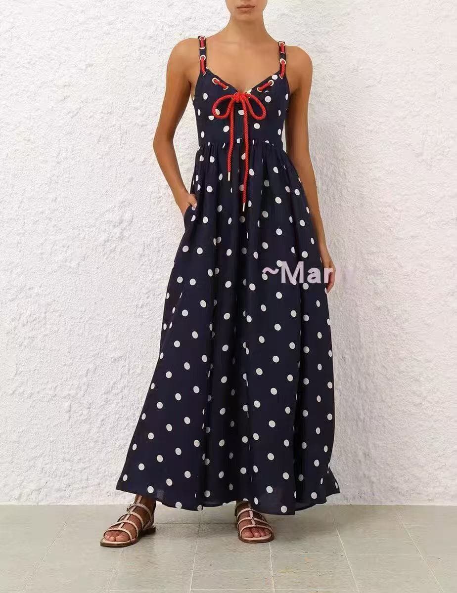 C18331 Item number 20256733 Zimmermann* New model: resort-style dress with pattern prints and straps. Long dress, black color, sizes S-XL. [Size M: Elasticity at bust: 82; Elasticity at waist: 70; Length: 121; Weight: 0, 700kg] — image 2