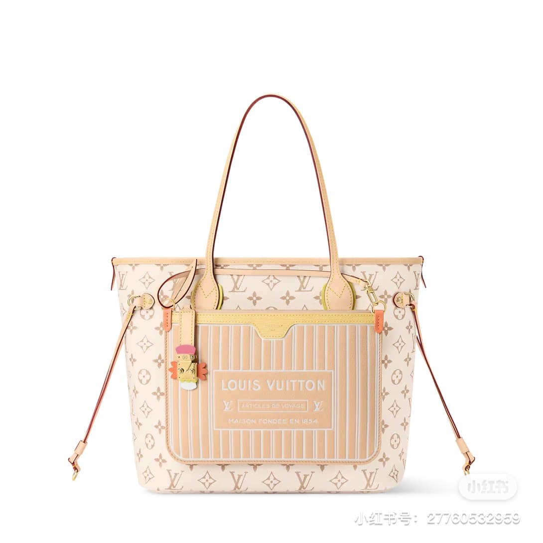 C5027 [Top-tier Enhanced Version] All-steel hardware, 163C01 variable code chip, genuine product development, authentic leather material. Model: M2A095. Shopping bag. The LVCrafty series reinterprets the NeverfullMM handbag in the iconic dune color of Mon — image 7