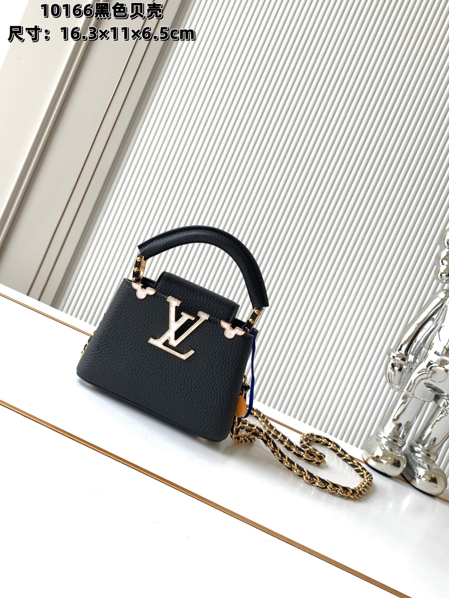 C4953 P【Full-steel hardware MB163c01 variable code chip] comes with complete packaging. Authentic materials. lv m10166m48865 black and white pearls pattern