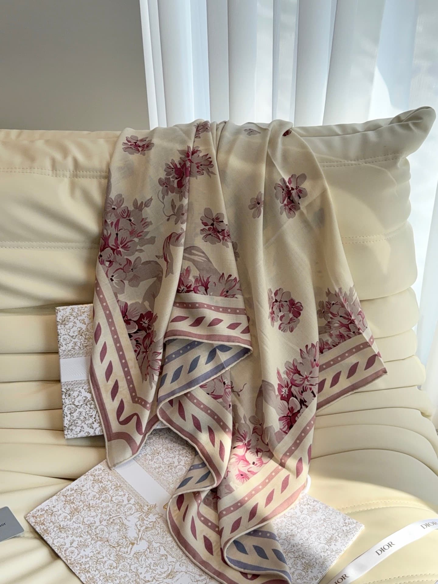 C30653 Dior “Saddle Stitch” 140 Shawl — image 3