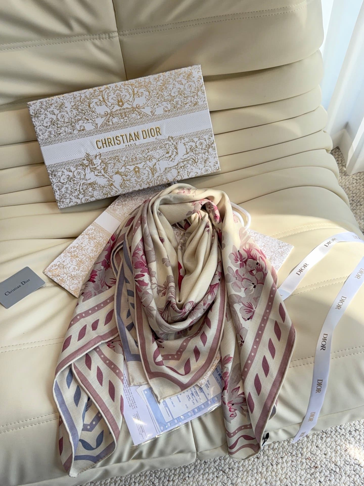 C30653 Dior “Saddle Stitch” 140 Shawl — image 5