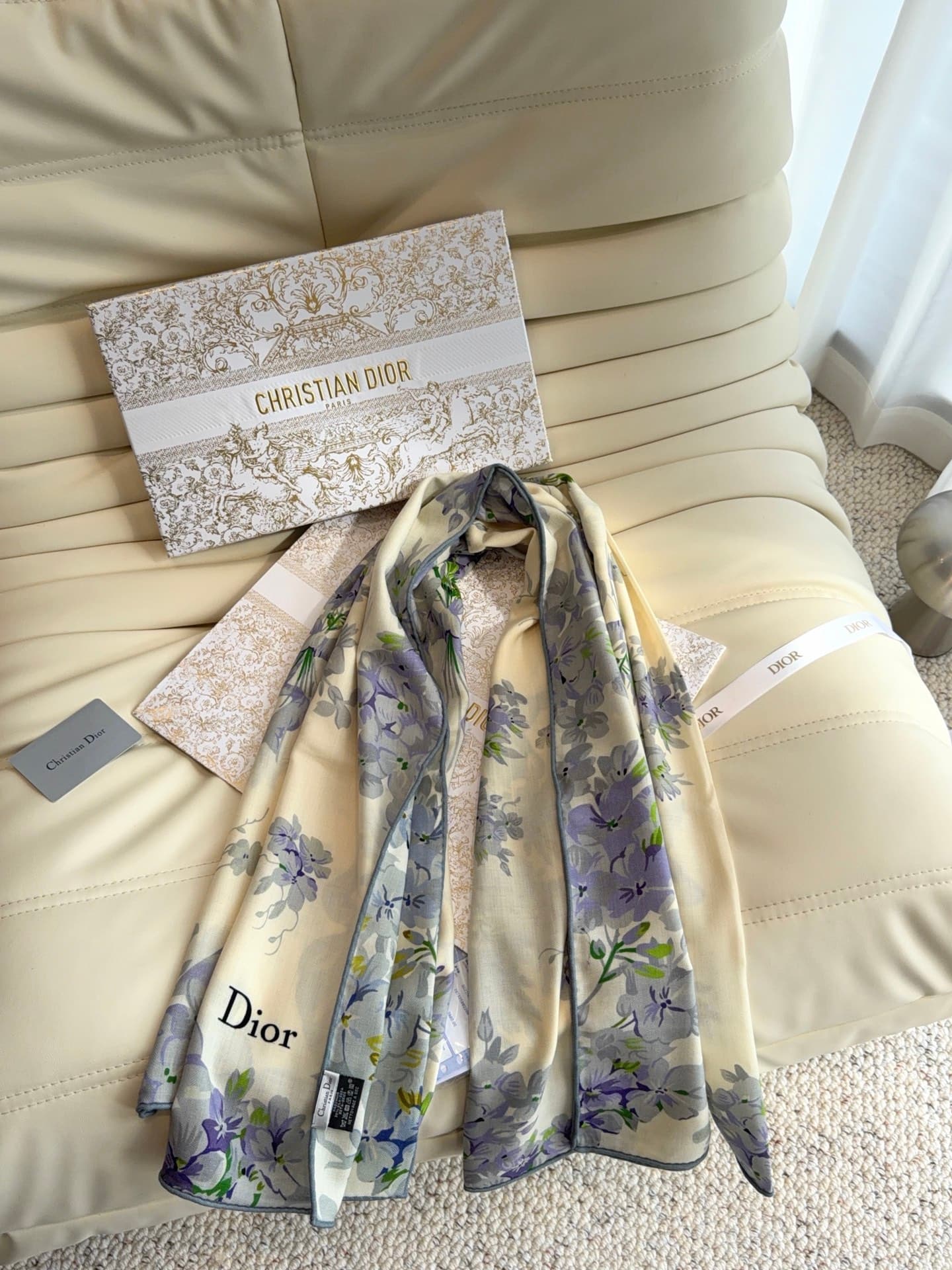 C30652 Dior “Saddle Stitch” 140 Shawl — image 6