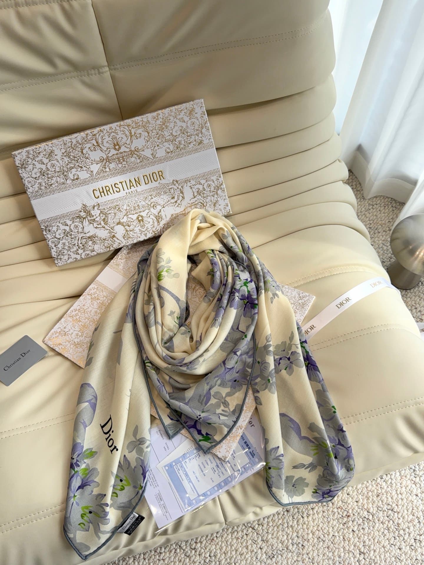 C30652 Dior “Saddle Stitch” 140 Shawl — image 5