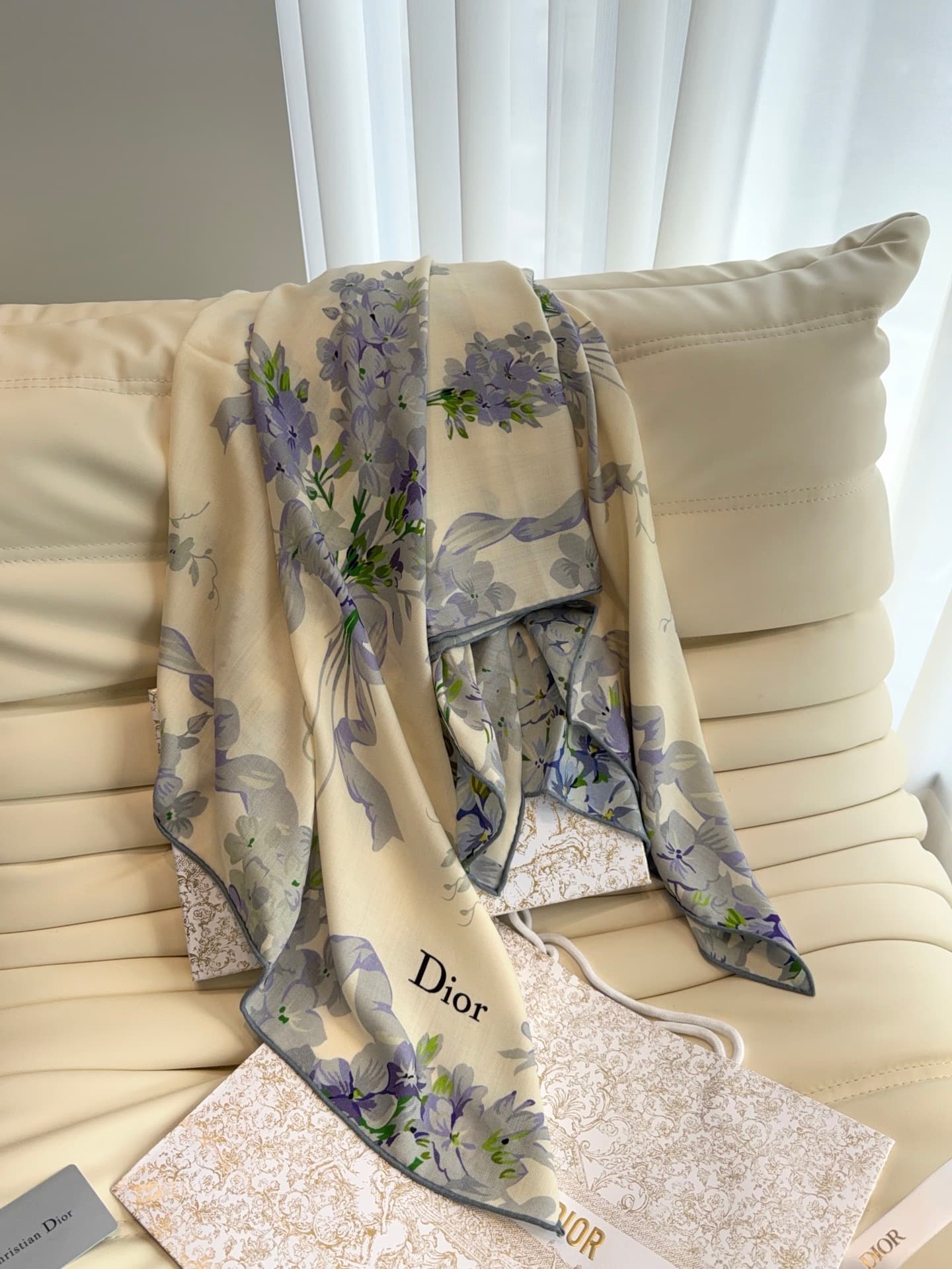 C30652 Dior “Saddle Stitch” 140 Shawl — image 7