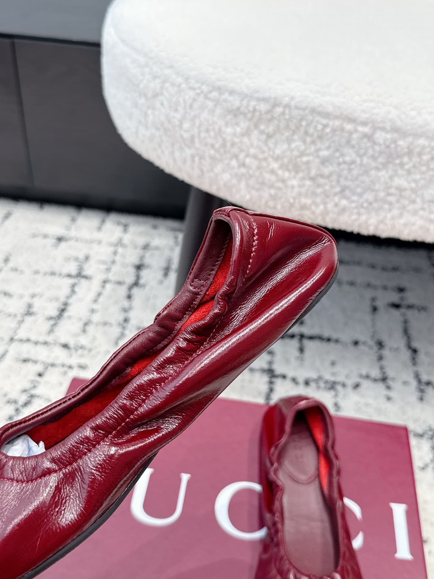 D7131 Gucci 26/ Prima Series Ballet Shoes: Classic Metal Buckle, Elastic Band, Flat Dance Shoes, Single-Shaped Boots — image 7