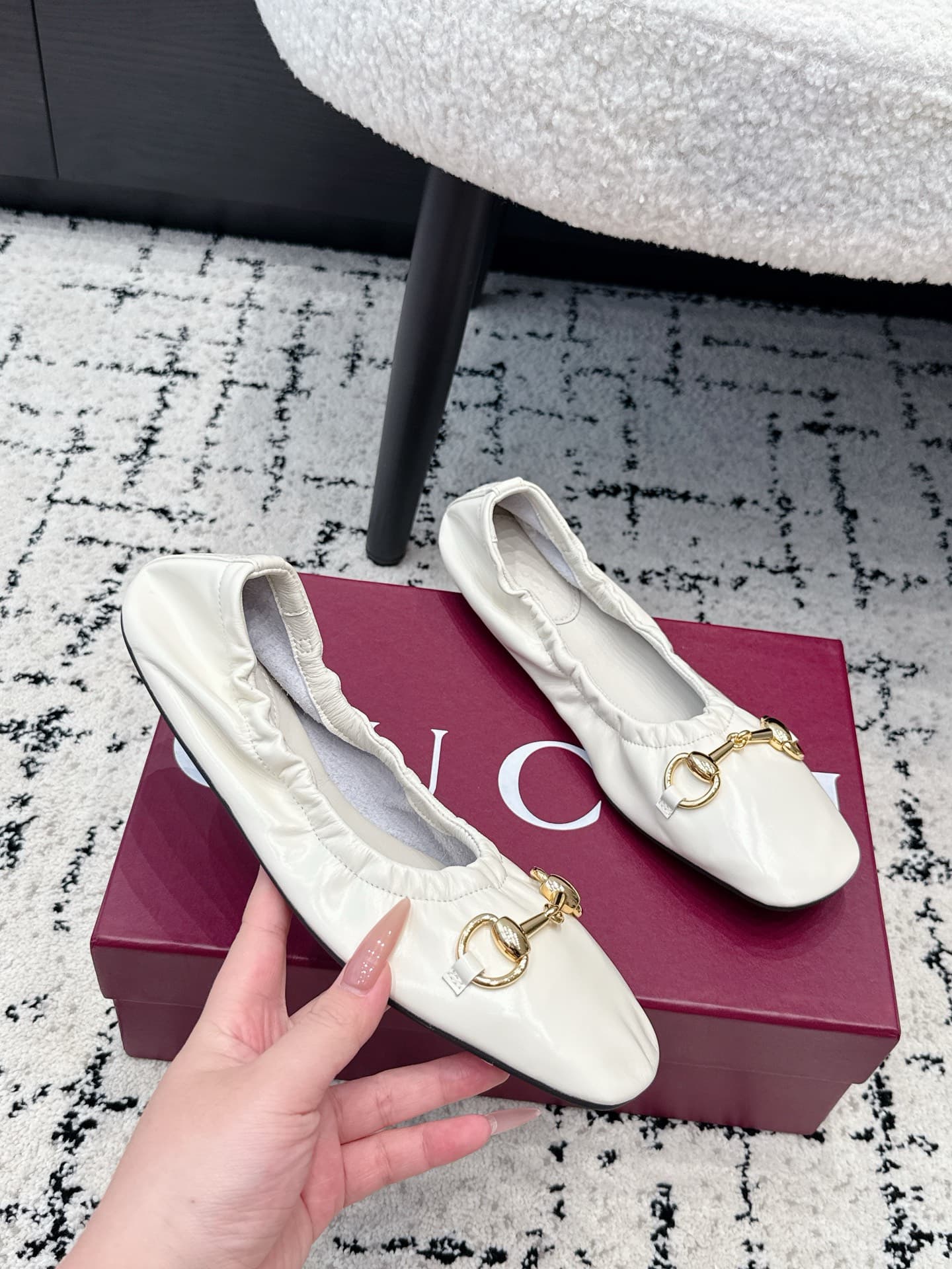 D7129 Gucci 26/ Prima Series Ballet Shoes: Classic Metal Buckle, Stretch Band, Flat Dance Shoes, Single Shoe — image 5