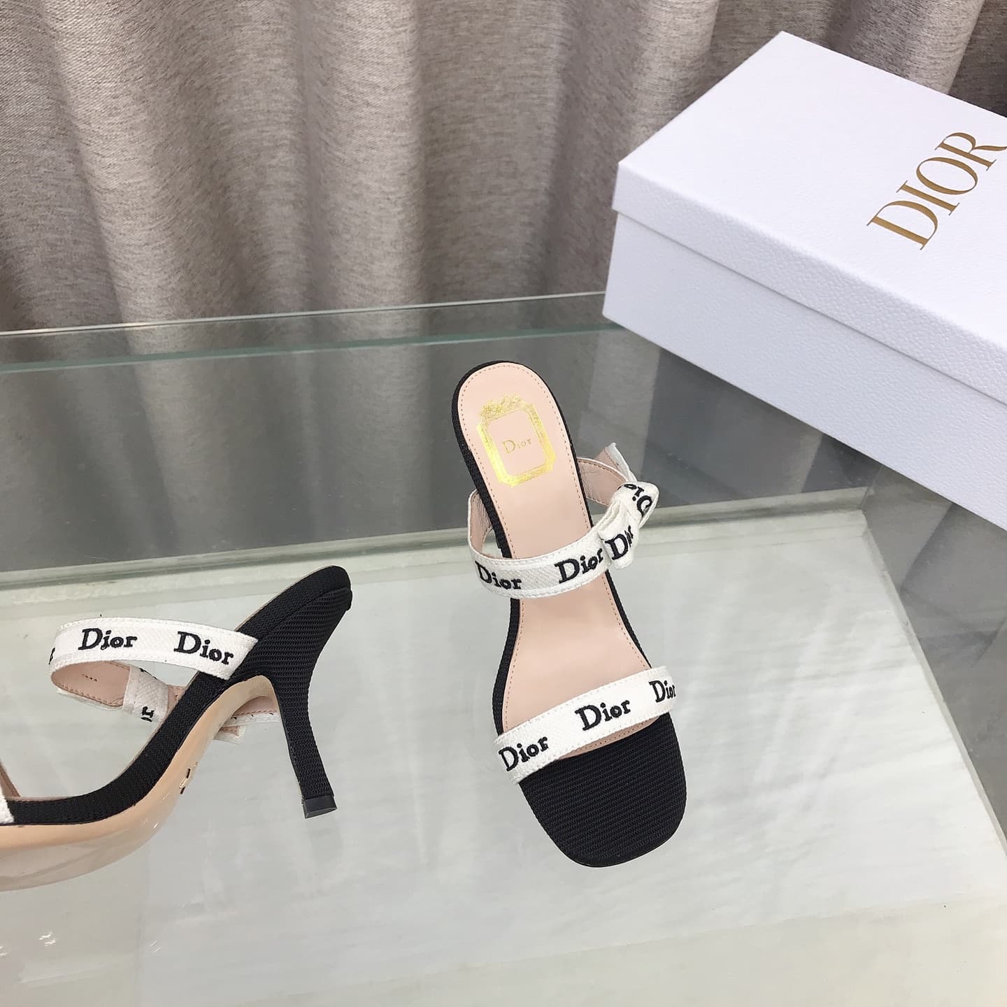 D6007 J’ADIOR Dior Dior 2026 – New early spring collection with high-end design. High heels with bow details, CD logo embroidery, pointed toe, multi-colored slippers. The most premium version on the market. — image 4