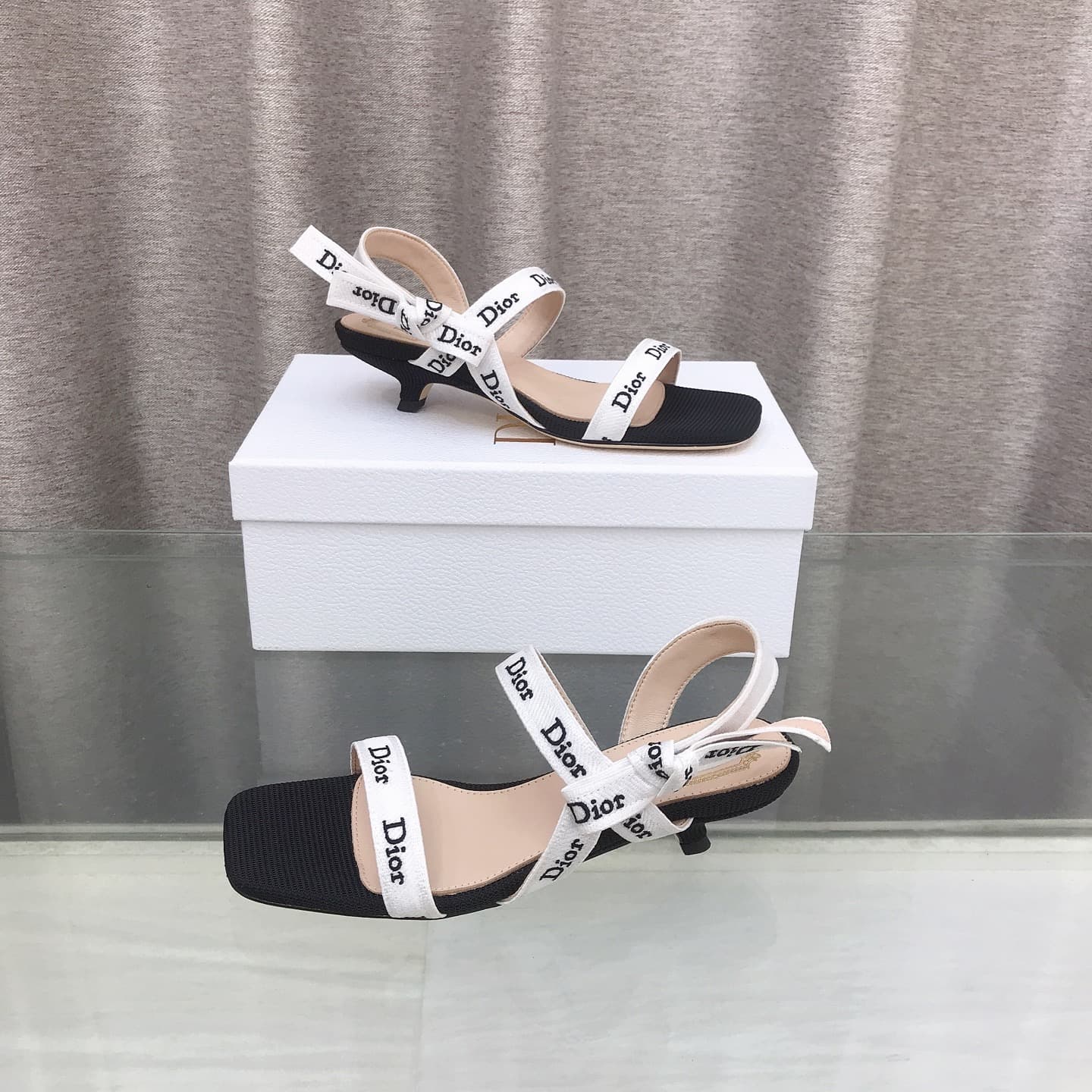 D6006 J’ADIOR Dior Dior 2026 – New early spring collection with high-end design. High heels with bow details, CD logo embroidery, pointed toe, multi-colored slippers. The most premium version on the market. — image 6