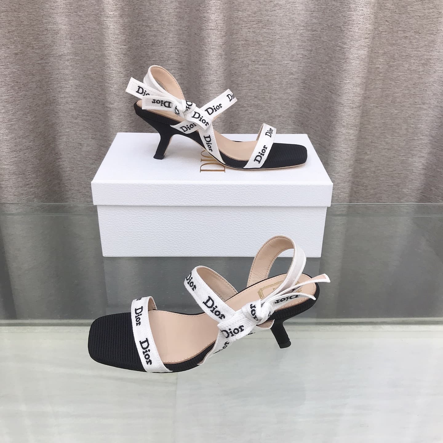 D6005 J’ADIOR Dior Dior 2026 – New early spring collection, high-end Dentelle high heels with bow details. Popular among stars, featuring CD letter logo and three-dimensional embroidery, pointed toe, open-toe, multi-colored slippers – the top-tier version — image 6