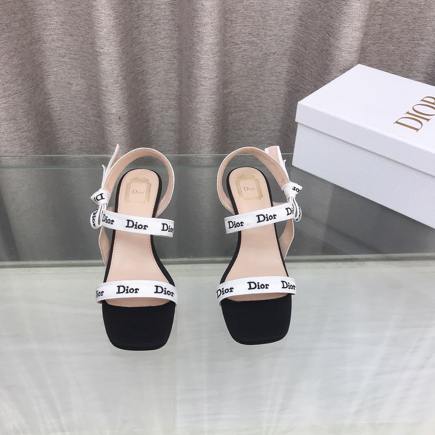 D6005 J’ADIOR Dior Dior 2026 – New early spring collection, high-end Dentelle high heels with bow details. Popular among stars, featuring CD letter logo and three-dimensional embroidery, pointed toe, open-toe, multi-colored slippers – the top-tier version — image 3