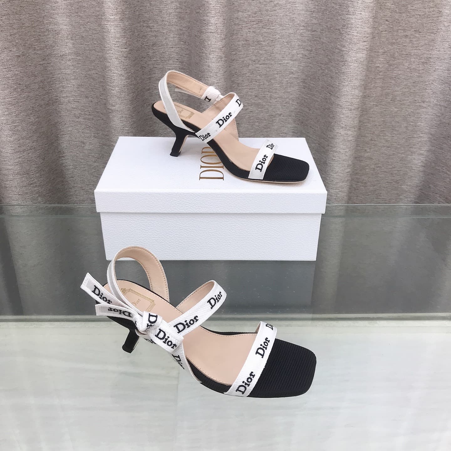 D6005 J’ADIOR Dior Dior 2026 – New early spring collection, high-end Dentelle high heels with bow details. Popular among stars, featuring CD letter logo and three-dimensional embroidery, pointed toe, open-toe, multi-colored slippers – the top-tier version — image 7
