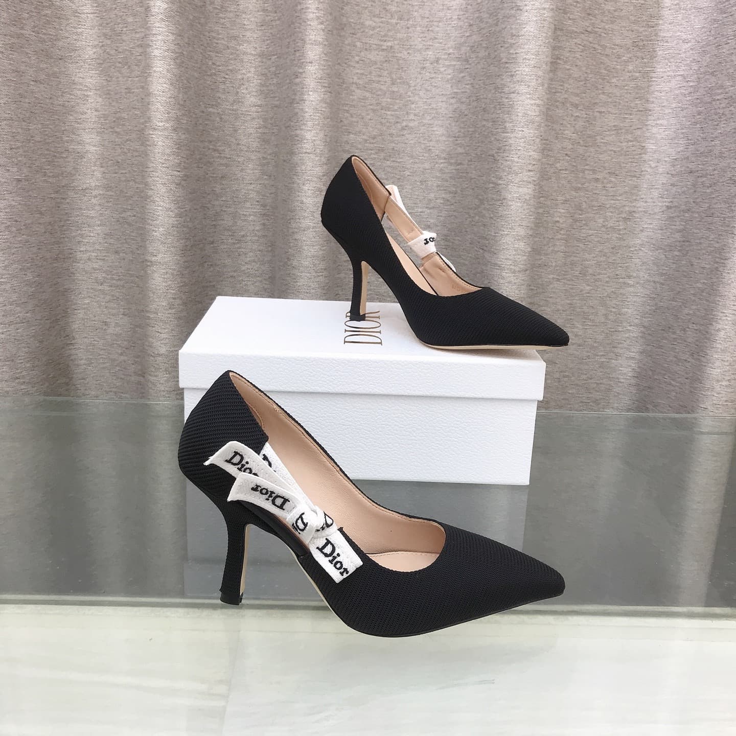 D6002 J’ADIOR Dior Dior 2026 Early Spring New Model Ribbon and bowed high heels for women. A popular model with a CD logo, flat foot shape, perforated color pattern. The most premium version on the market. — image 7