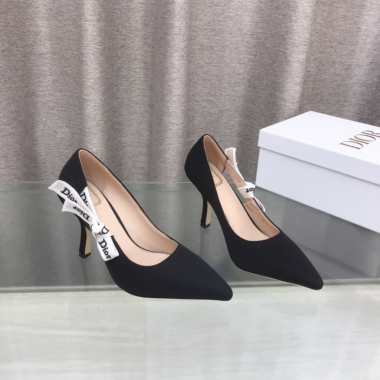 D6002 J’ADIOR Dior Dior 2026 Early Spring New Model Ribbon and bowed high heels for women. A popular model with a CD logo, flat foot shape, perforated color pattern. The most premium version on the market. — image 2