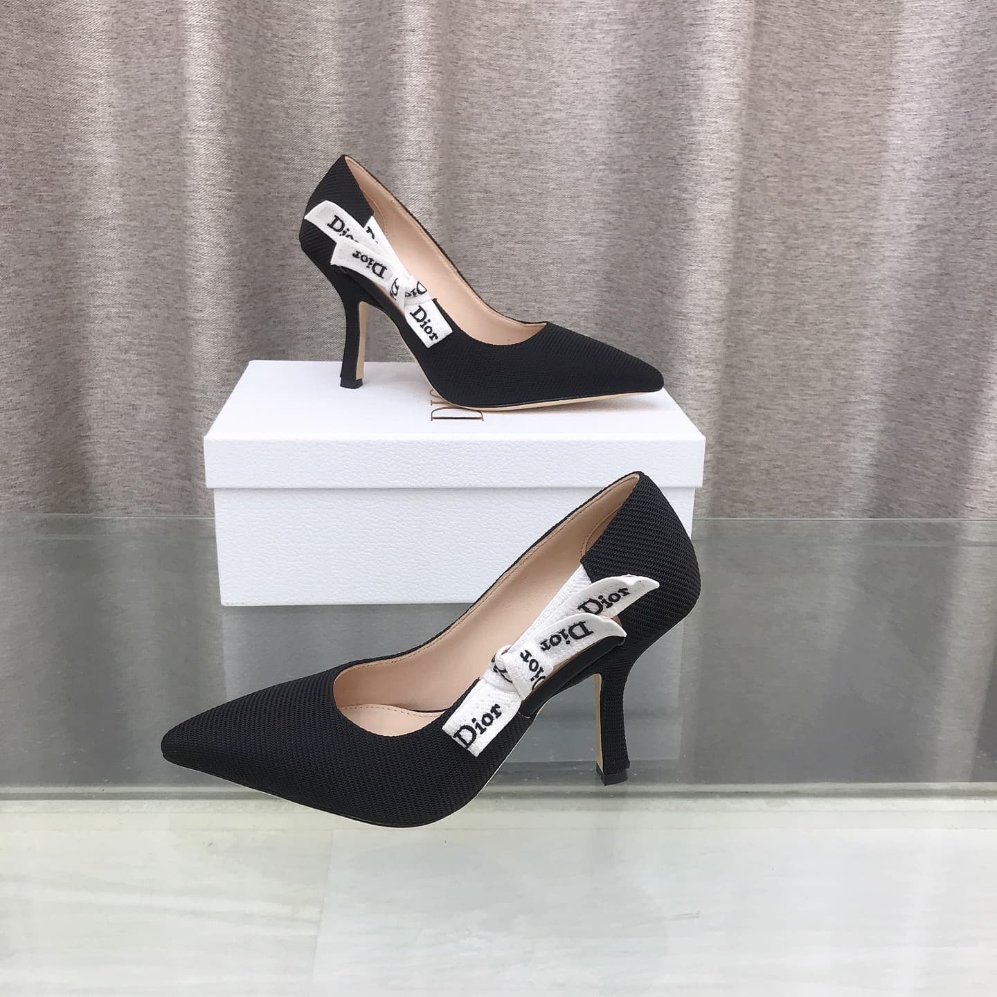 D6002 J’ADIOR Dior Dior 2026 Early Spring New Model Ribbon and bowed high heels for women. A popular model with a CD logo, flat foot shape, perforated color pattern. The most premium version on the market. — image 6