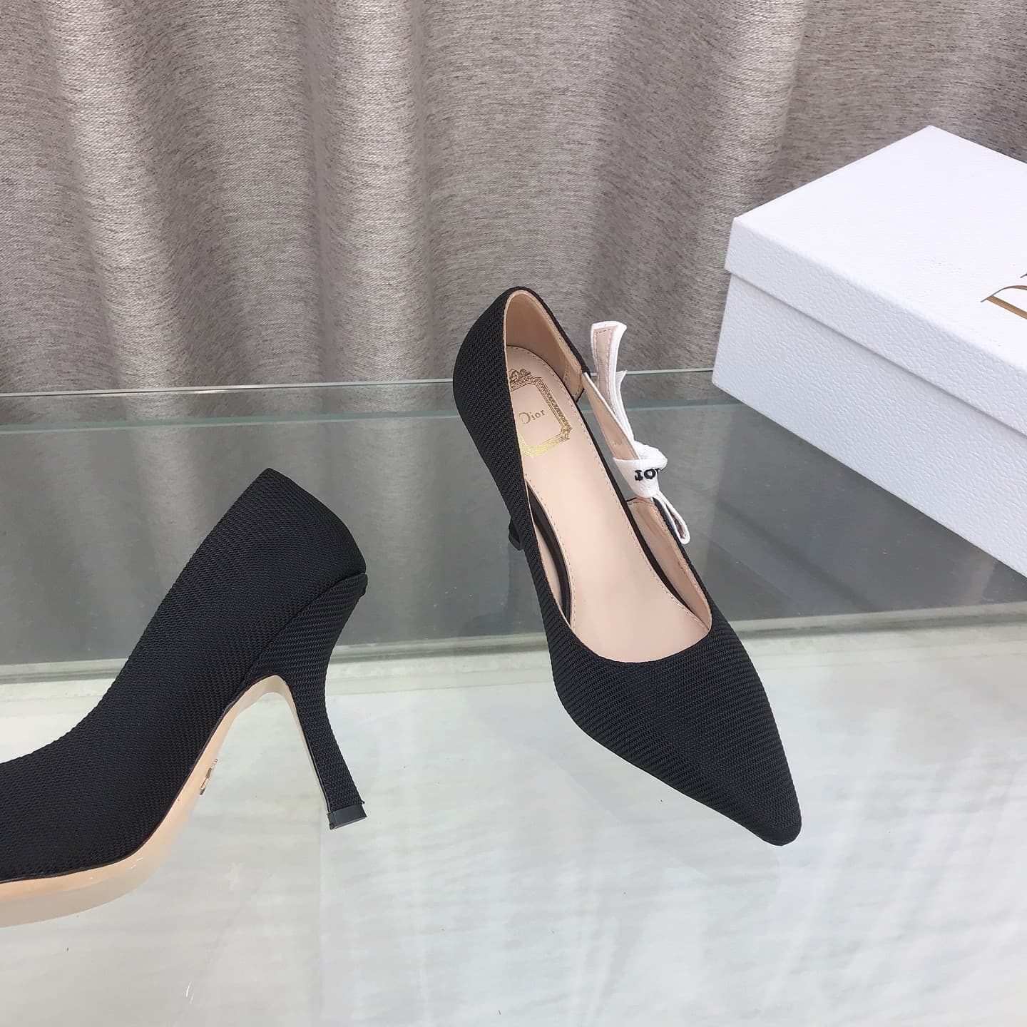 D6002 J’ADIOR Dior Dior 2026 Early Spring New Model Ribbon and bowed high heels for women. A popular model with a CD logo, flat foot shape, perforated color pattern. The most premium version on the market. — image 4
