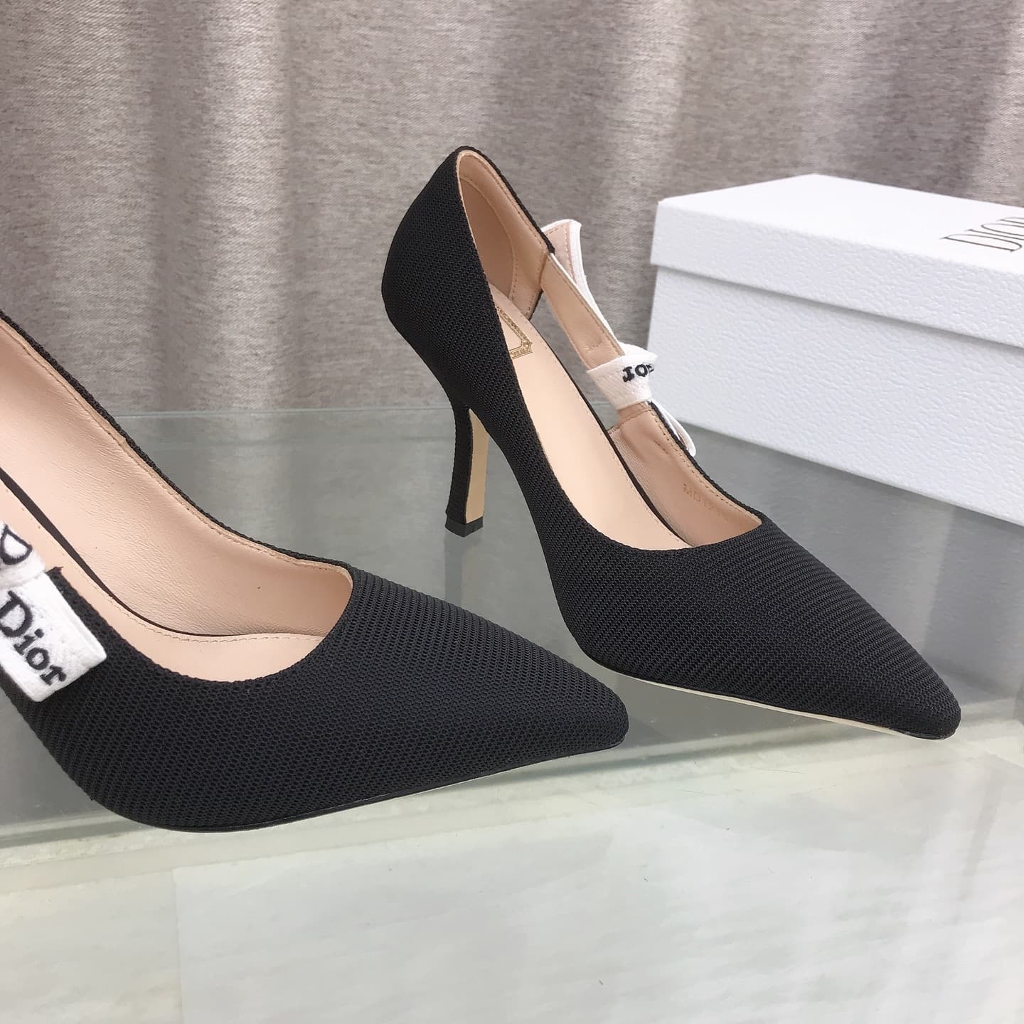 D6002 J’ADIOR Dior Dior 2026 Early Spring New Model Ribbon and bowed high heels for women. A popular model with a CD logo, flat foot shape, perforated color pattern. The most premium version on the market. — image 5