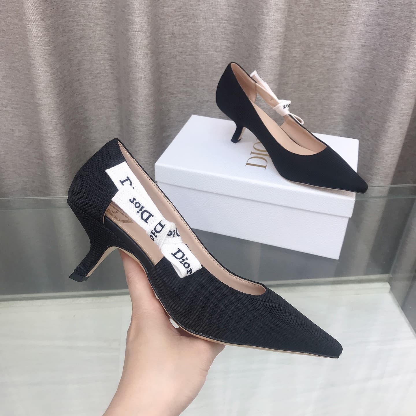 D6003 J‘ADIOR Dior Dior 2026 – New spring collection of high heels with ribbons and bows. These are similar to those worn by celebrities; they feature a CD logo, a square toe, and a design with open colors. It’s the top-tier version available on the marke — image 7