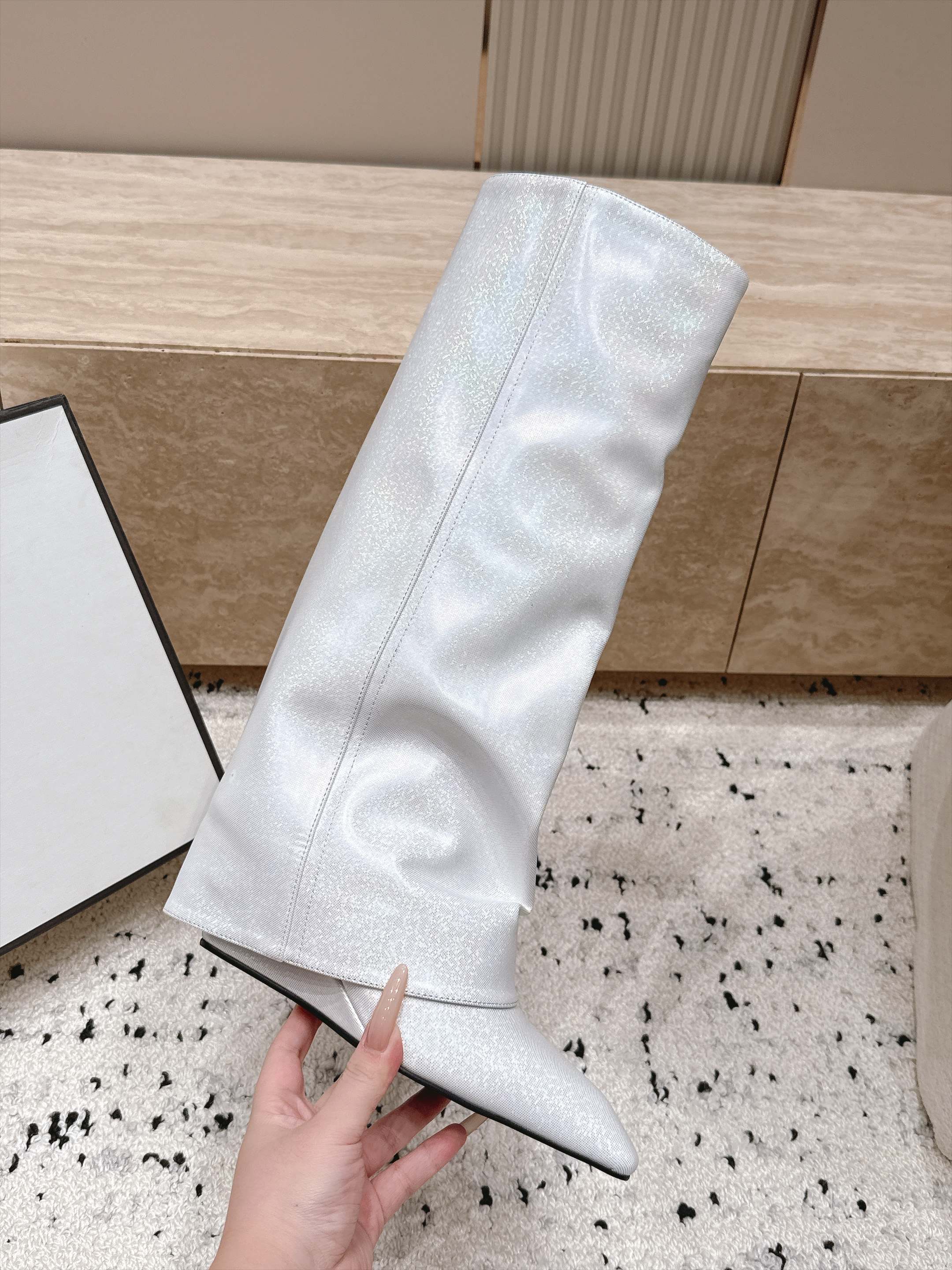 D8687 1couhe Niche trendy brand 26/vs Autumn new model shoes series… Square toe, thick heel trousers boots — image 8