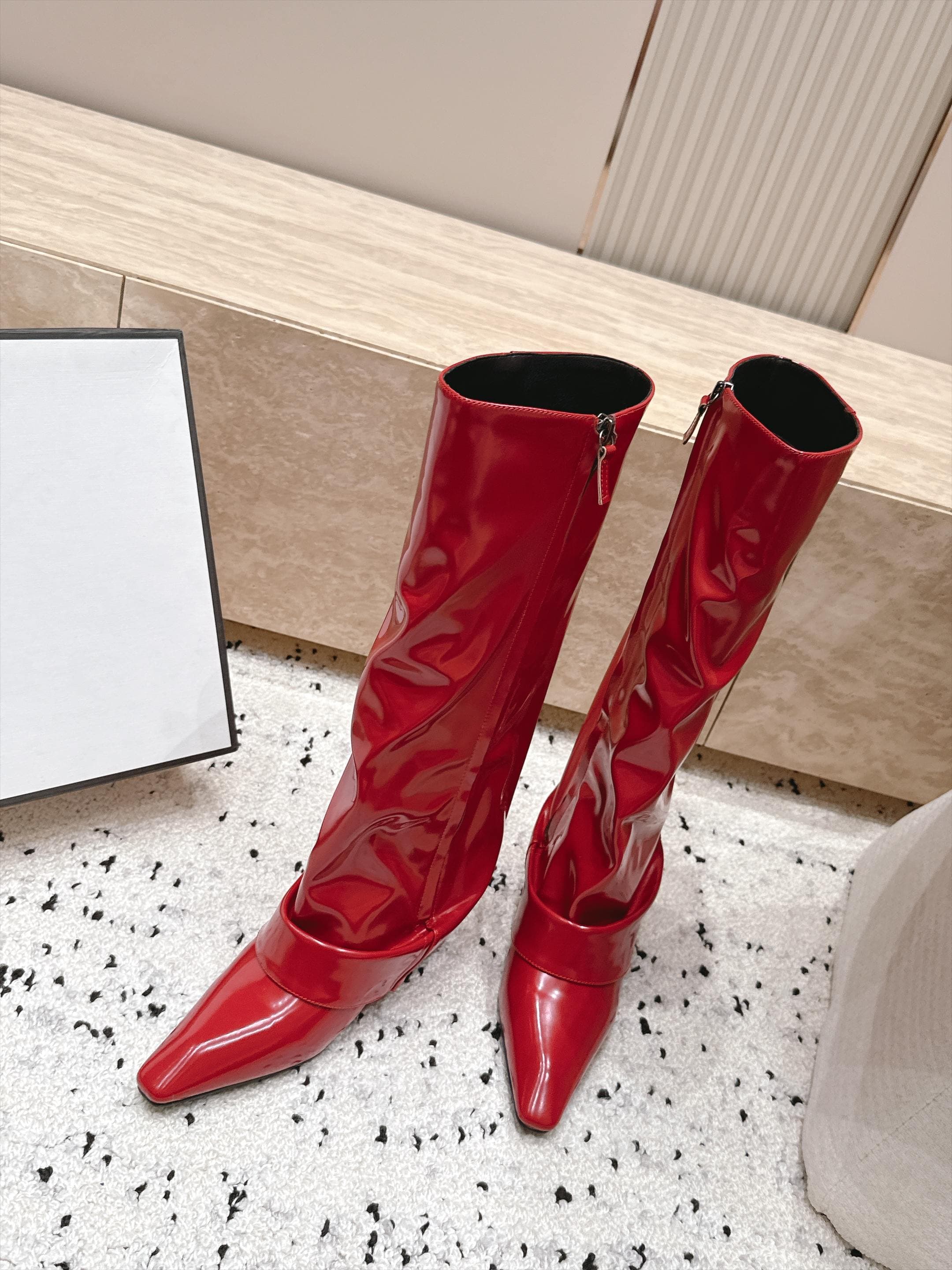 D8686 1couhe Niche trendy brand 26/vs Autumn new collection of popular boots… Square-toe, thick-heeled trouser boots — image 7
