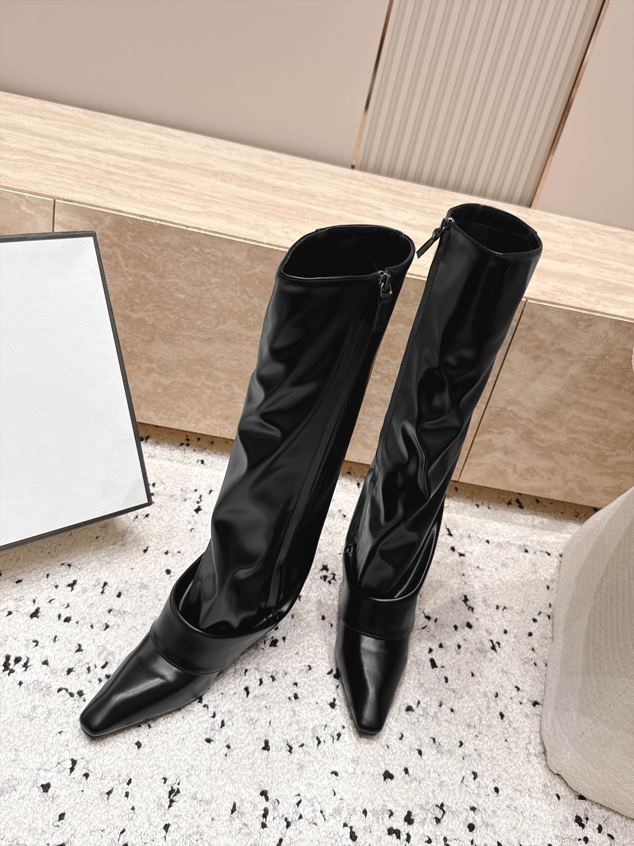 D8685 1couhe Niche trendy brand 26/vs – New autumn models of popular boots… Square-toe, thick heel pants boots — image 6