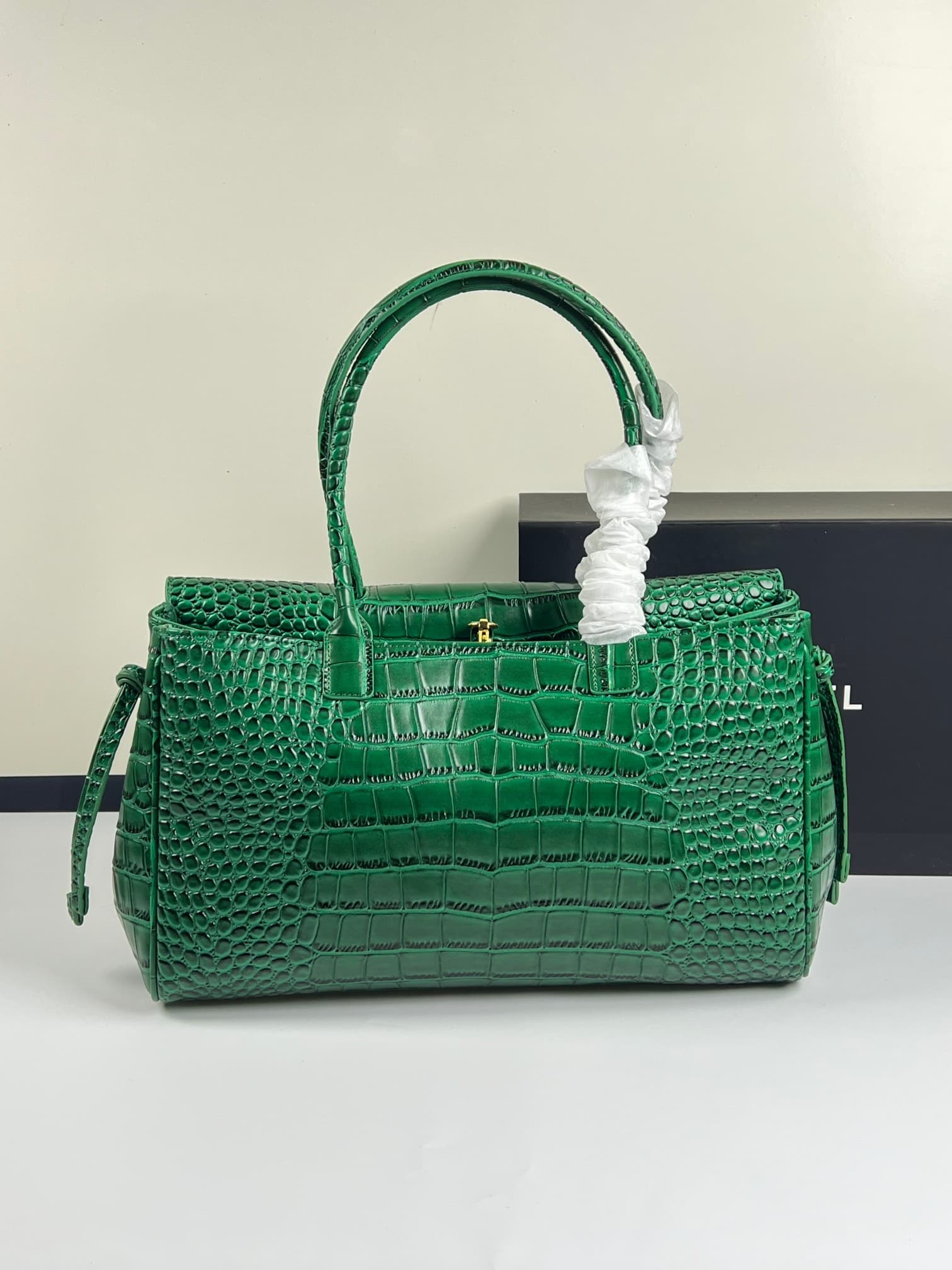 C1859 Chanel26 style jambon包头 layer crocodile skin new model, extra large size cf Maxi Flap — image 3