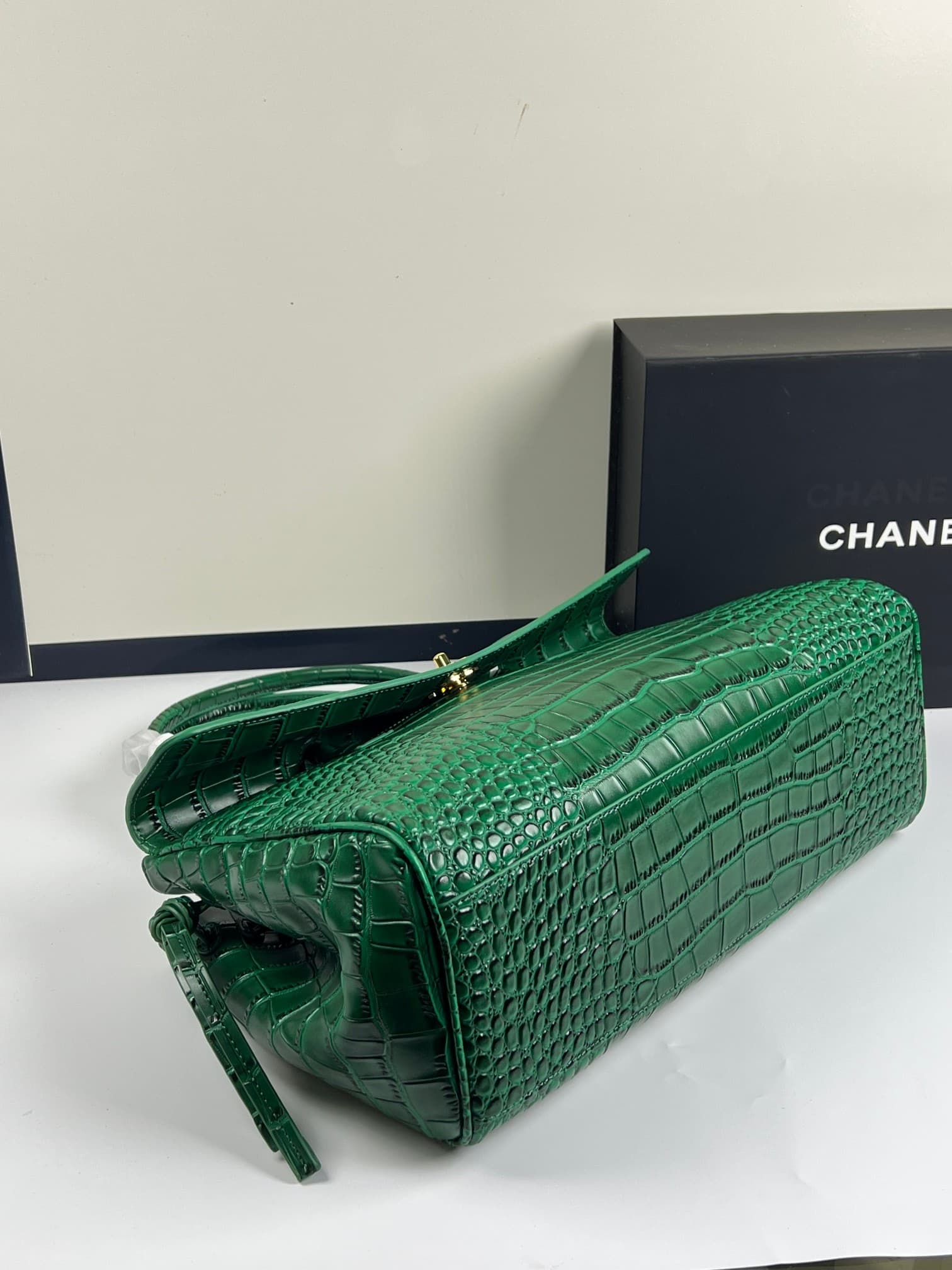 C1859 Chanel26 style jambon包头 layer crocodile skin new model, extra large size cf Maxi Flap — image 4