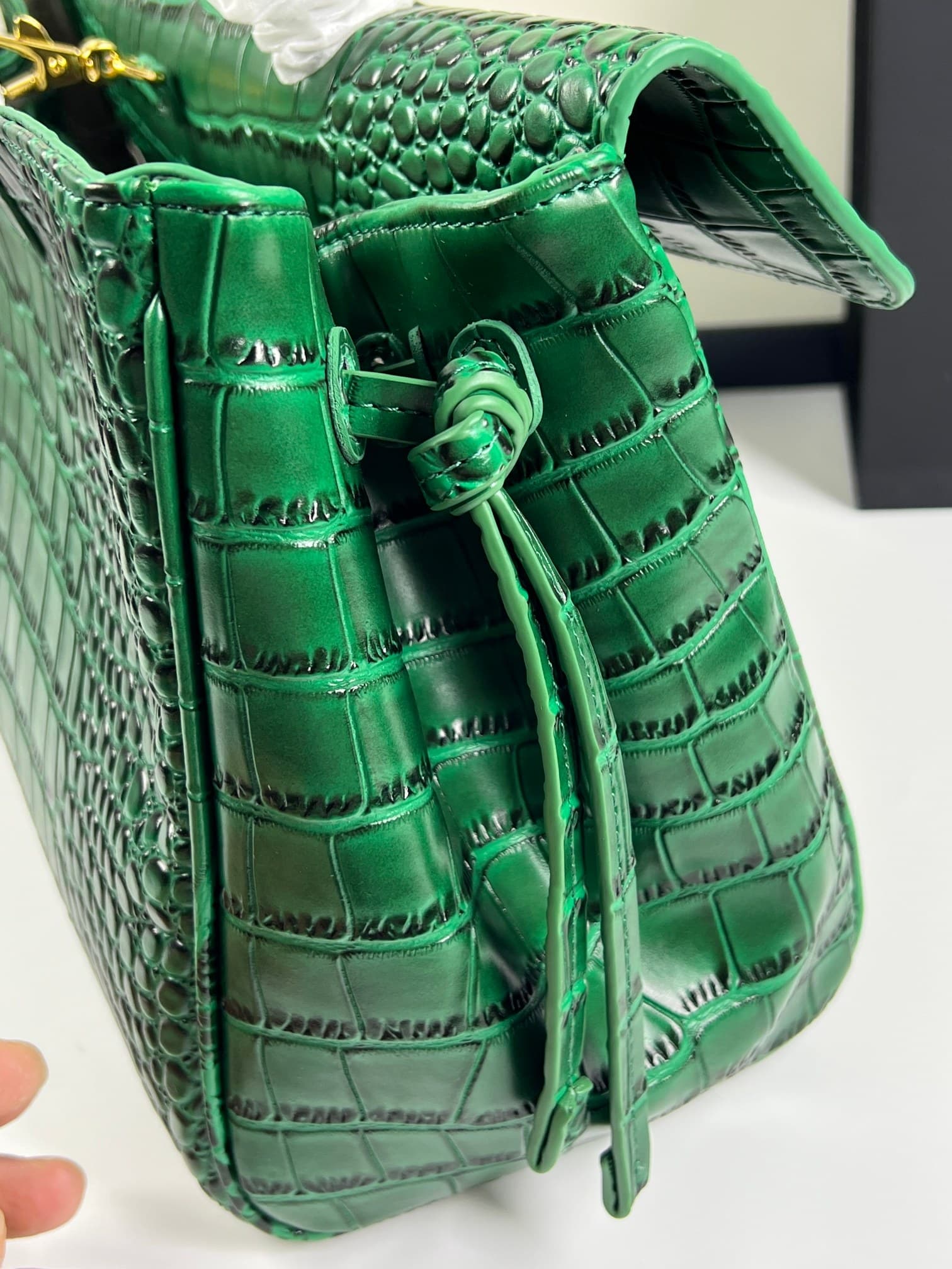 C1859 Chanel26 style jambon包头 layer crocodile skin new model, extra large size cf Maxi Flap — image 6