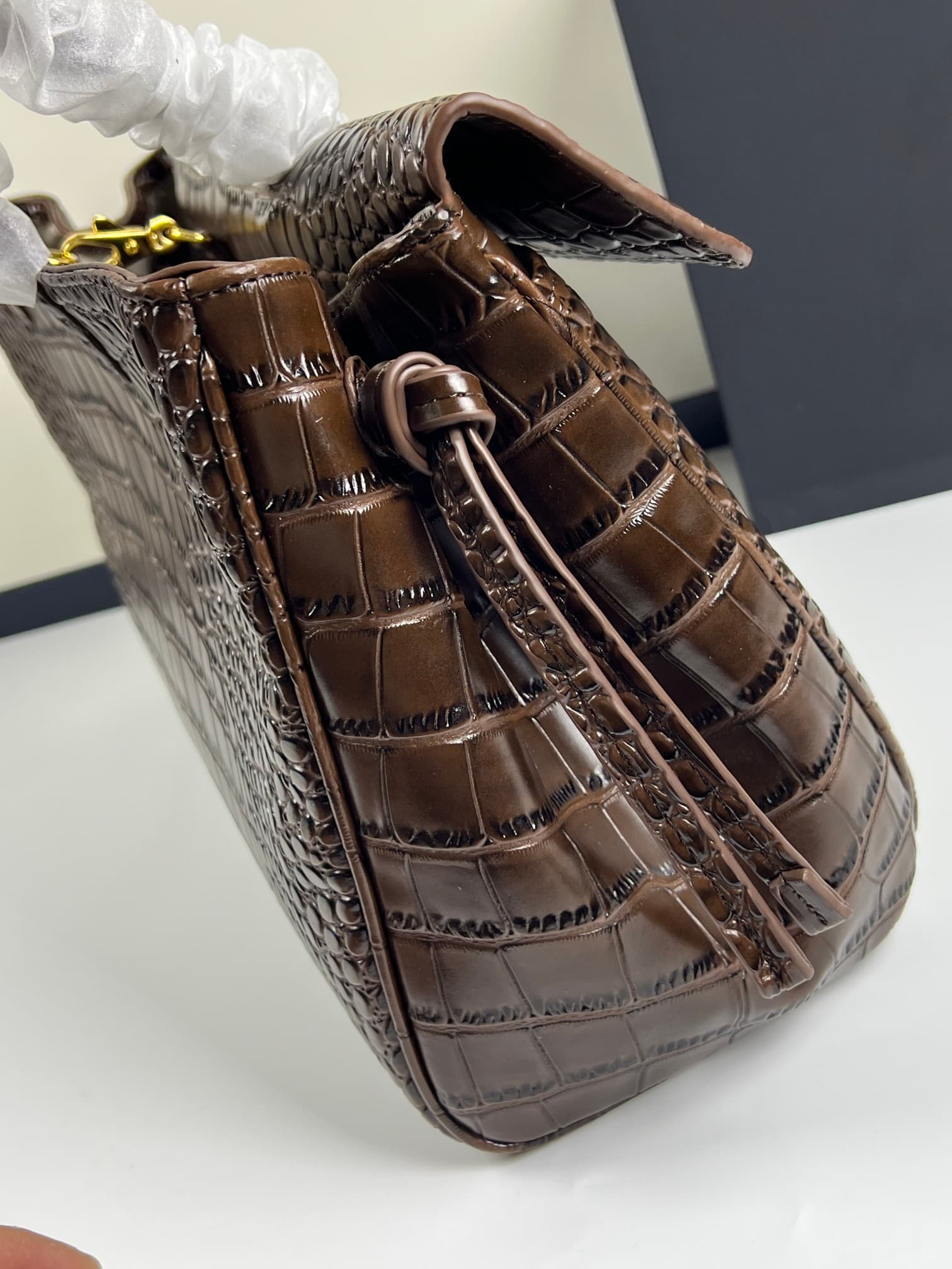 C1857 Chanel26 French-style boot upper with crocodile skin, new design, extra-large size, cf Maxi Flap — image 6