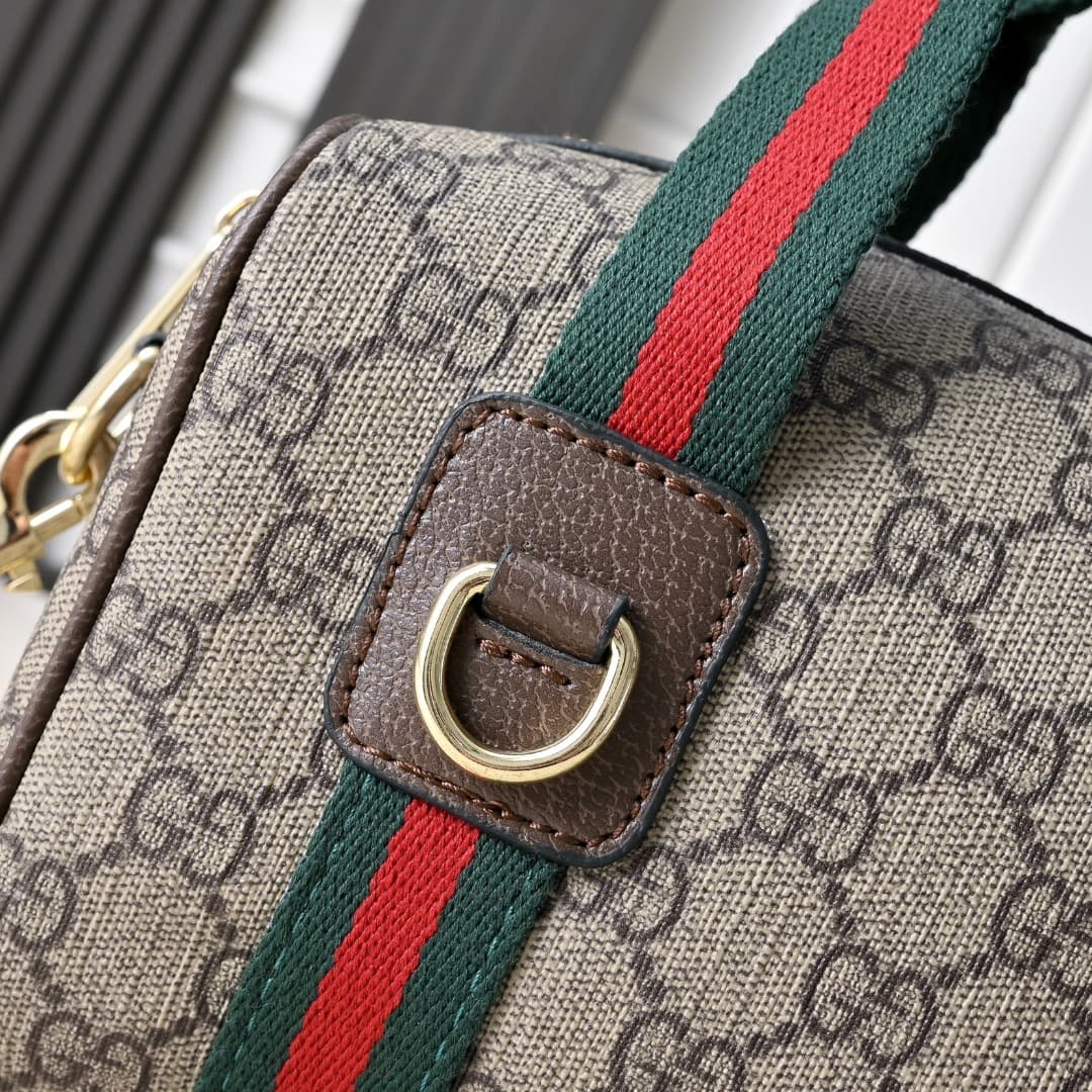 C3891 [Factory Direct Sale] Upgraded version. Inspired by Gucci’s iconic travel bag design, the brand has introduced the Mini GG handbag. This handbag is made from soft GG monogram canvas, and features Web straps for the handle as well as a detachable sho — image 7