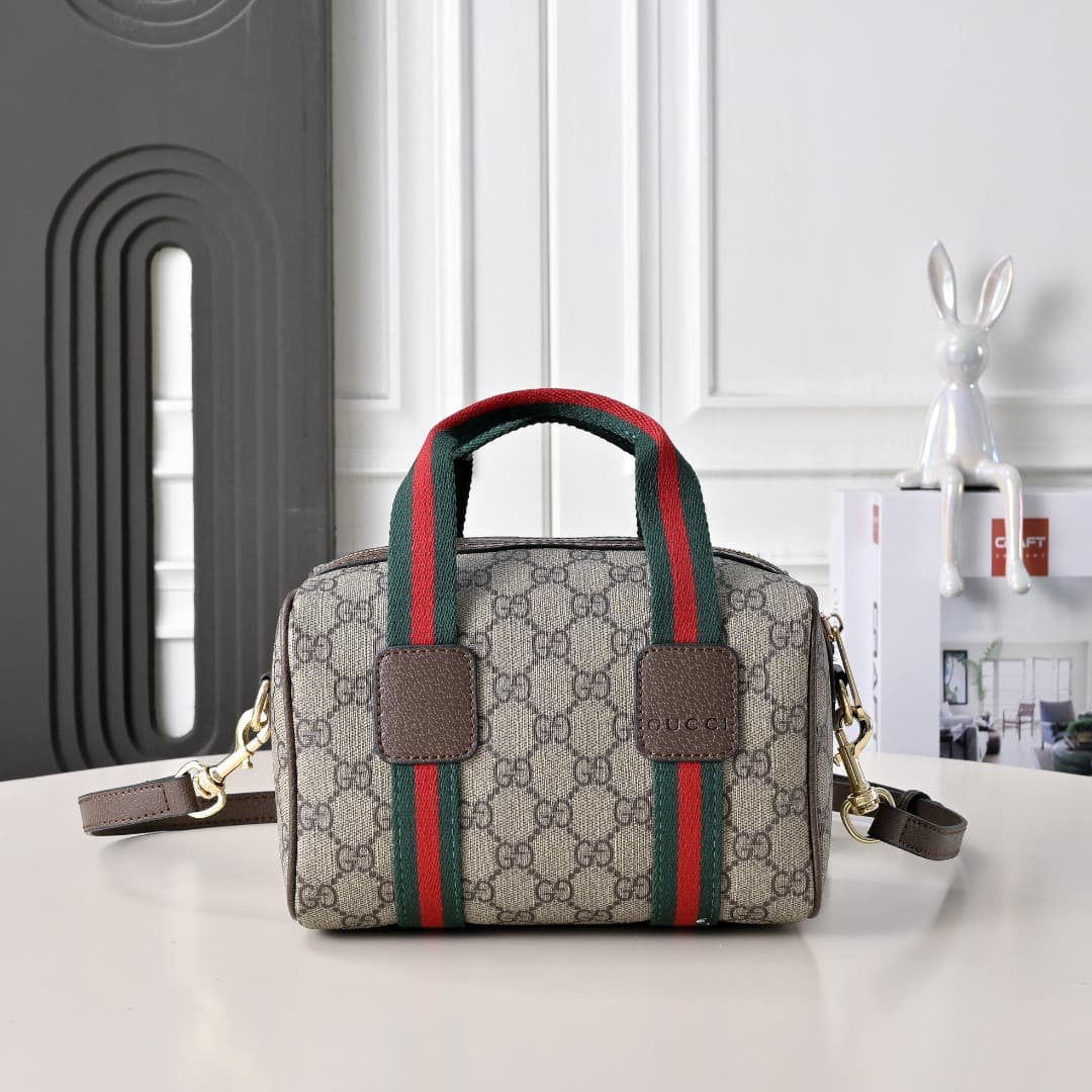 C3891 [Factory Direct Sale] Upgraded version. Inspired by Gucci’s iconic travel bag design, the brand has introduced the Mini GG handbag. This handbag is made from soft GG monogram canvas, and features Web straps for the handle as well as a detachable sho — image 2