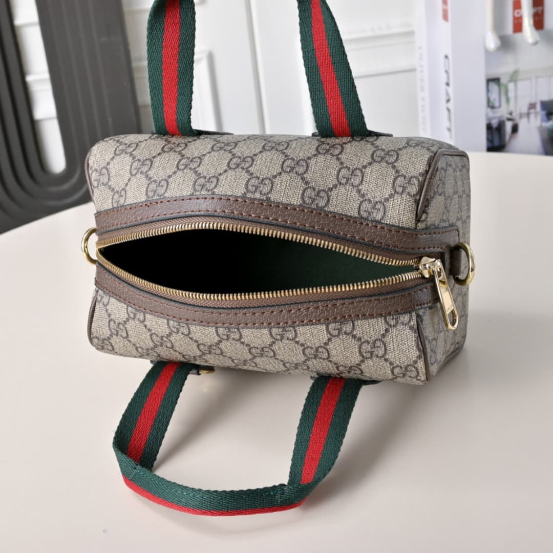 C3891 [Factory Direct Sale] Upgraded version. Inspired by Gucci’s iconic travel bag design, the brand has introduced the Mini GG handbag. This handbag is made from soft GG monogram canvas, and features Web straps for the handle as well as a detachable sho — image 5
