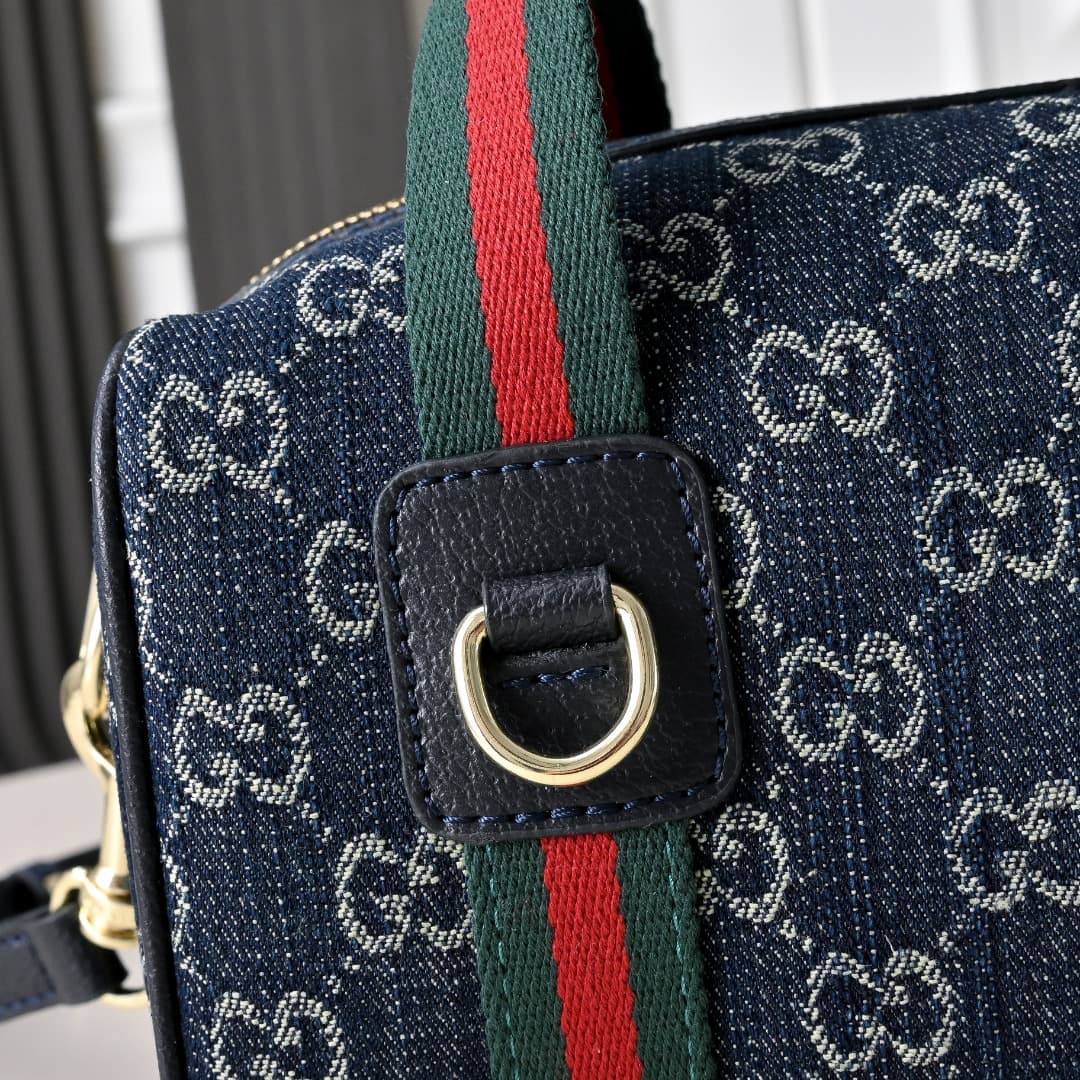 C3889 [Factory Direct Sale] Upgraded version. Inspired by Gucci’s iconic travel bag design, the brand has introduced the Mini GG handbag. This handbag is made from soft GG monogram cotton fabric, with web straps on the handles and a detachable shoulder st — image 6